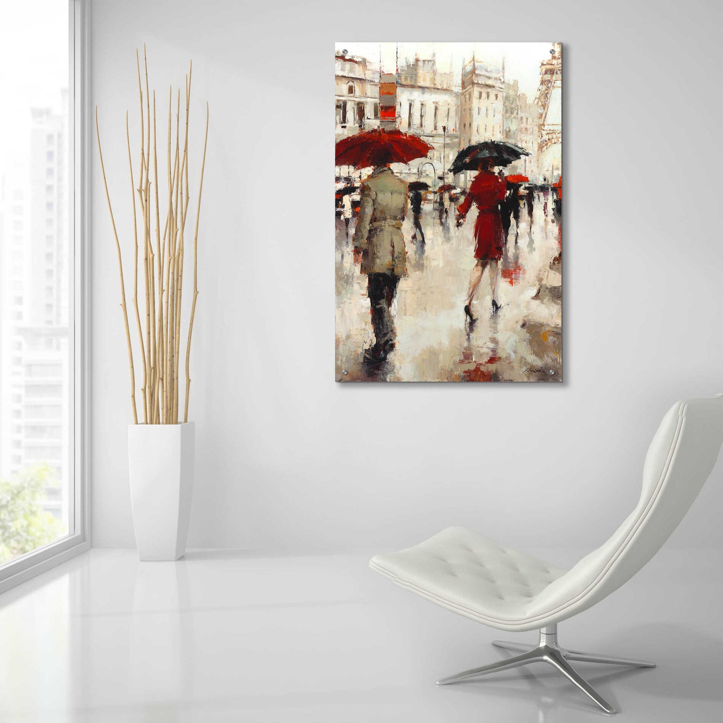 Epic Art 'Parting on a Paris Street' by Lorraine Christie, Acrylic Glass Wall Art,24x36