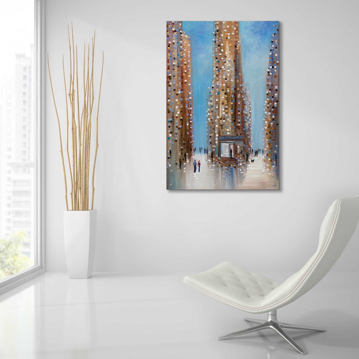 Epic Art 'Coffee Shop ' by Ekaterina Ermilkina Acrylic Glass Wall Art,24x36