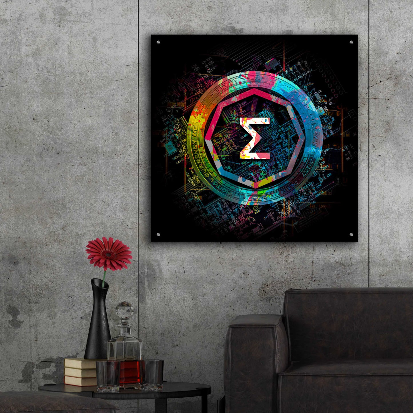 Epic Art 'Ergo Crypto Power' by Epic Portfolio Acrylic Glass Wall Art,36x36