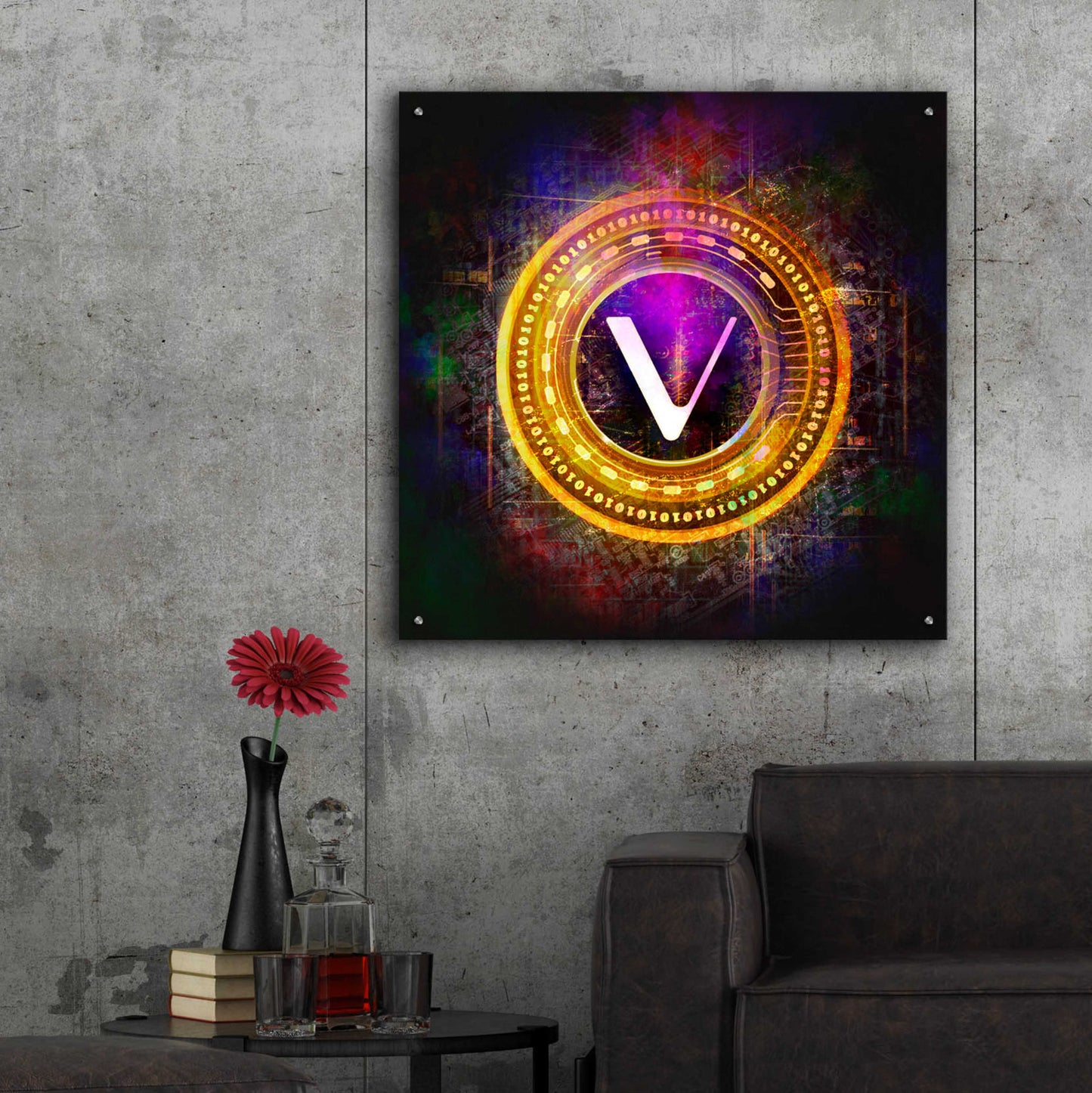 Epic Art 'Vechain Crypto Halo' by Epic Portfolio Acrylic Glass Wall Art,36x36