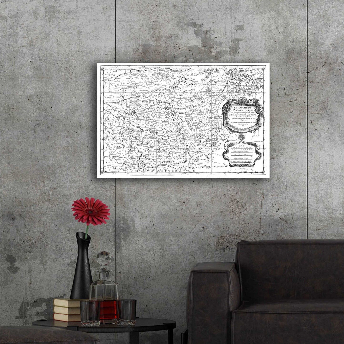Epic Art 'Antiquarian Map I' by Vision Studio, Acrylic Glass Wall Art,36x24