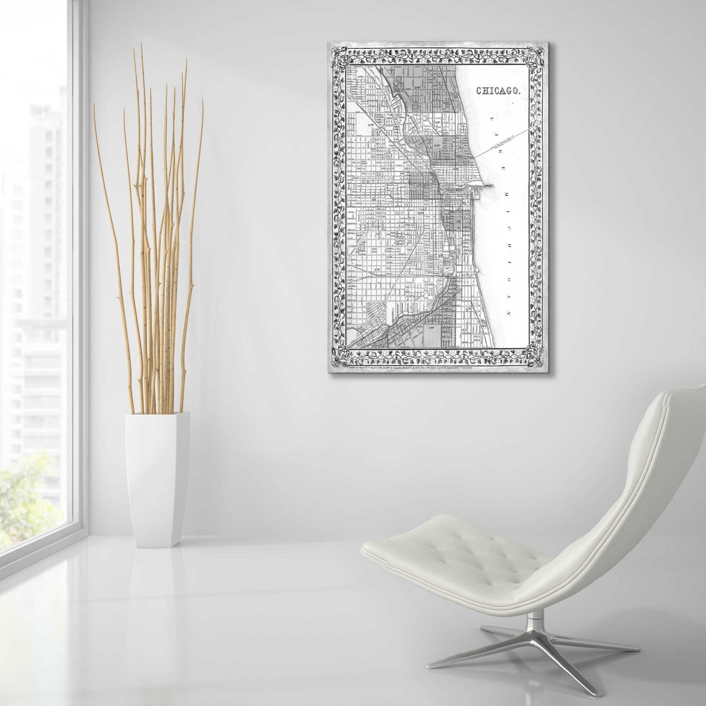 Epic Art 'Plan of Chicago' by Mitchell, Acrylic Glass Wall Art,24x36