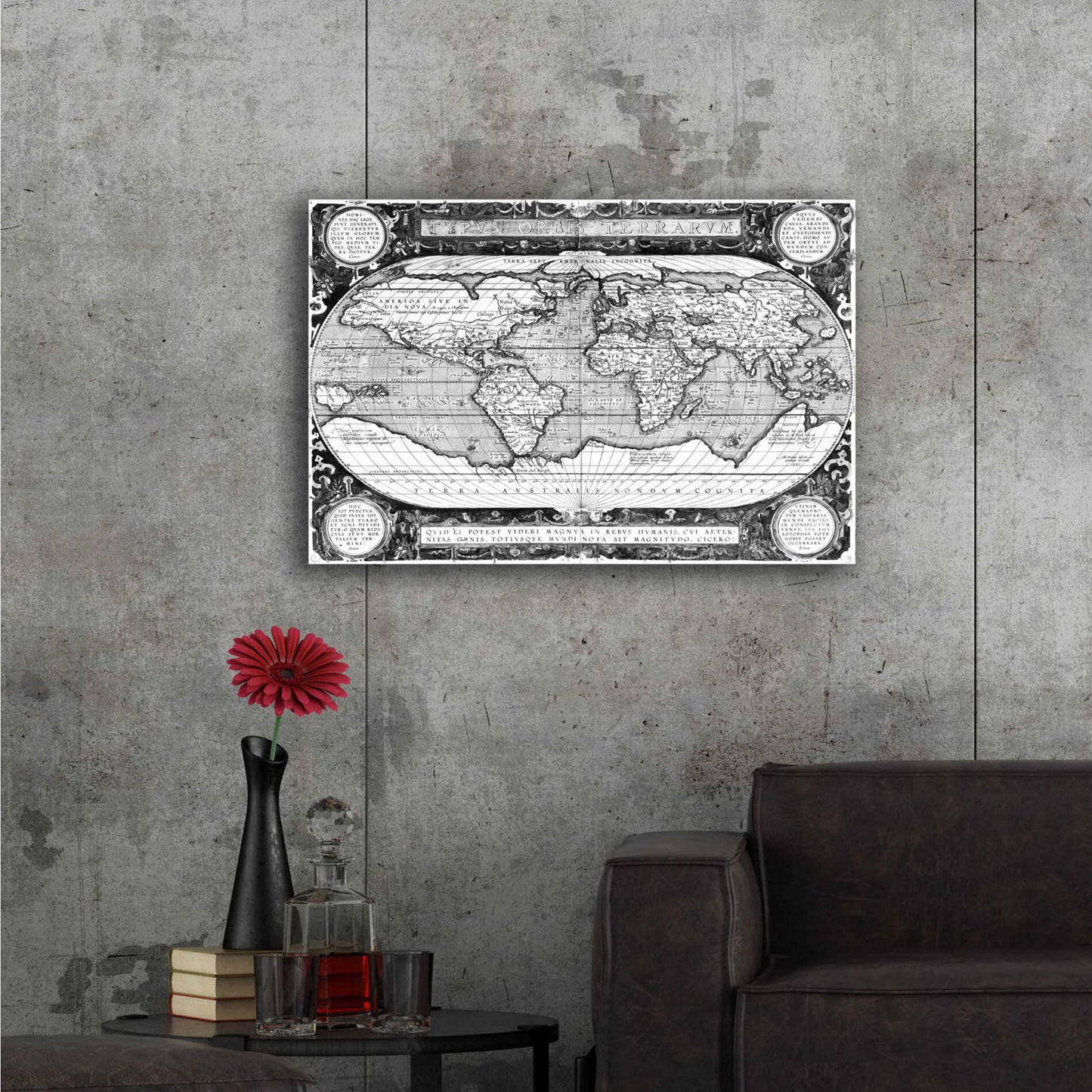 Epic Art 'Antique World Map' by Vision Studio, Acrylic Glass Wall Art,36x24