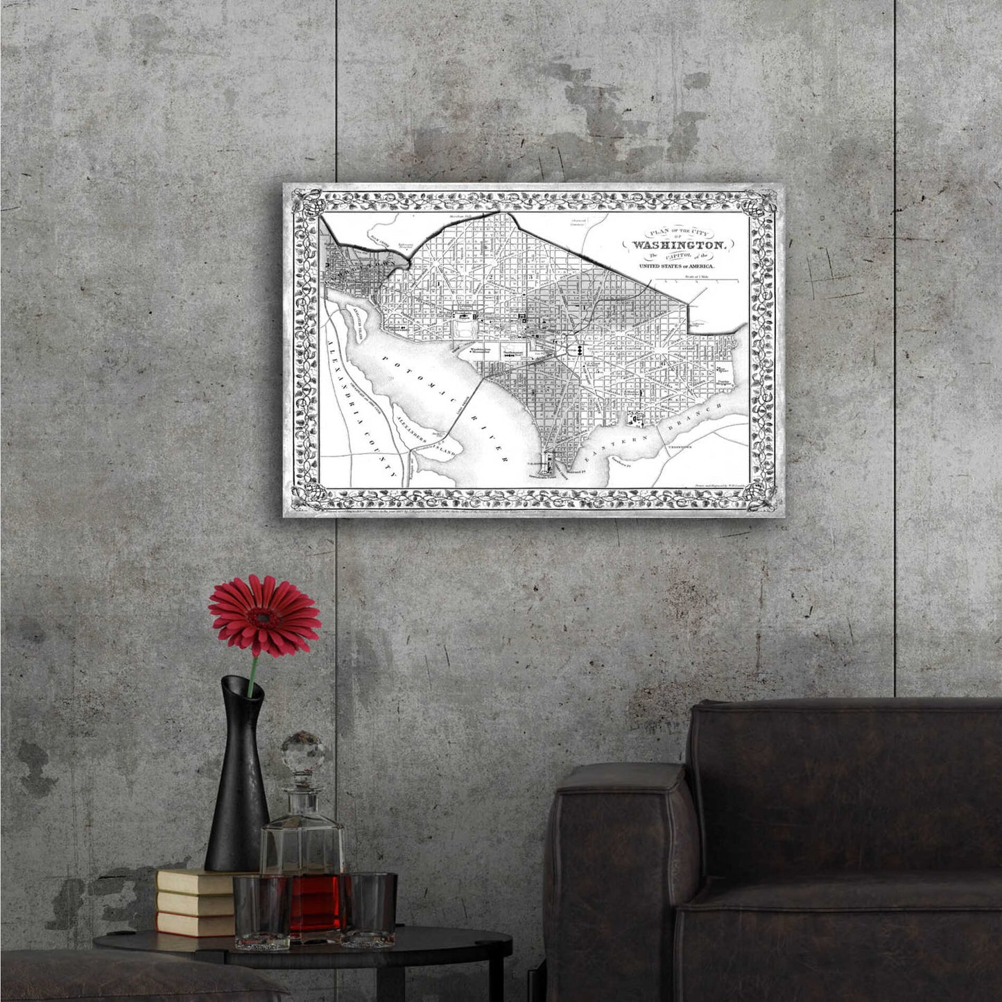 Epic Art 'Plan of Washington DC' by Mitchell, Acrylic Glass Wall Art,36x24