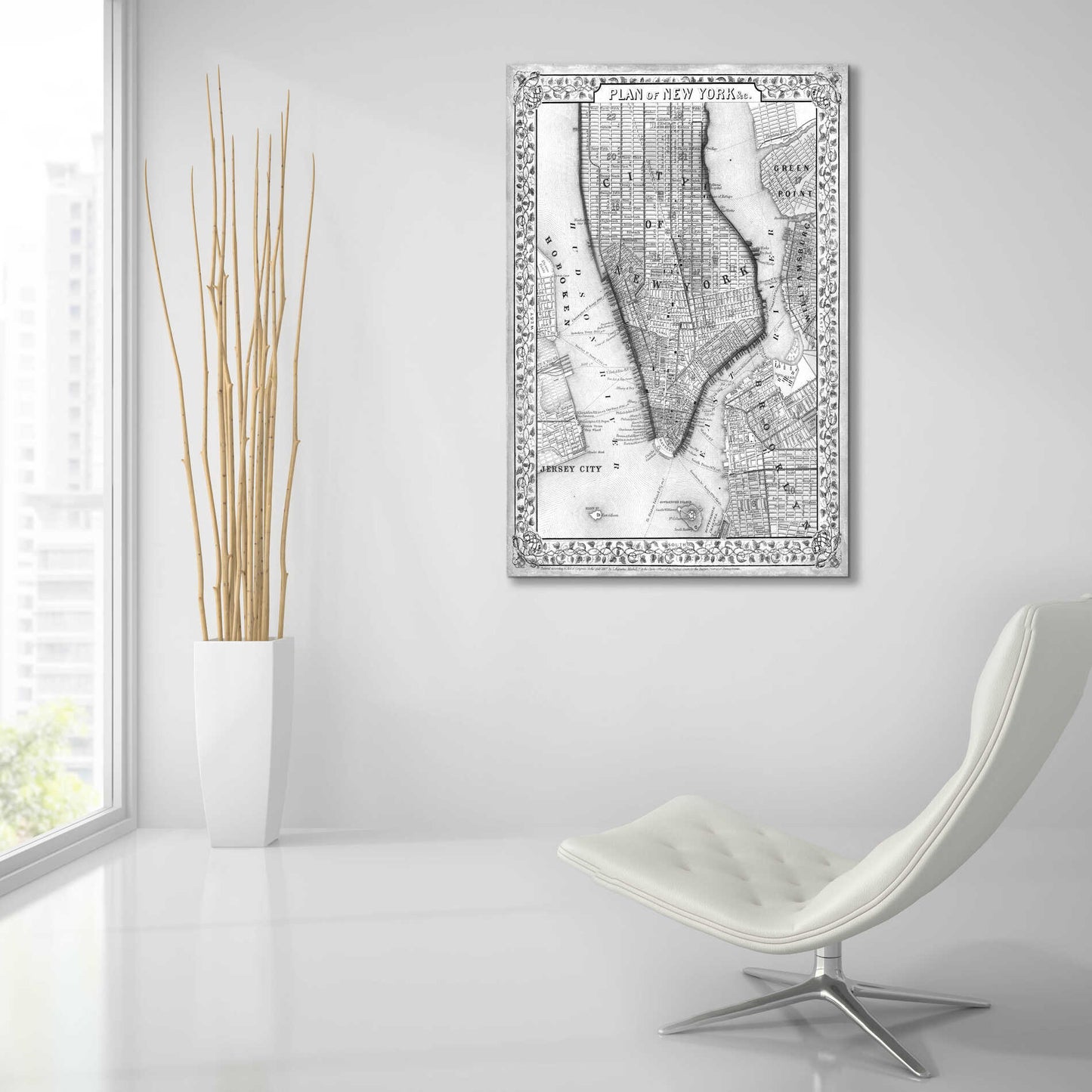 Epic Art 'Plan of New York' by Mitchell, Acrylic Glass Wall Art,24x36