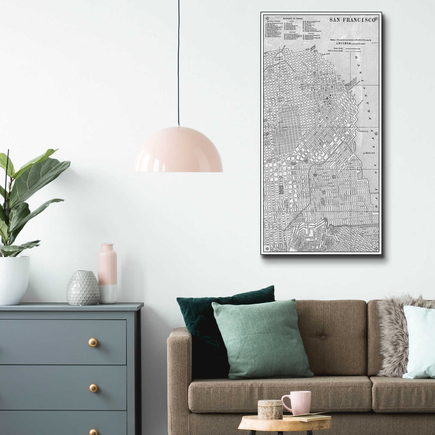 Epic Art 'Tinted Map of San Fransisco' by Vision Studio, Acrylic Glass Wall Art,24x48
