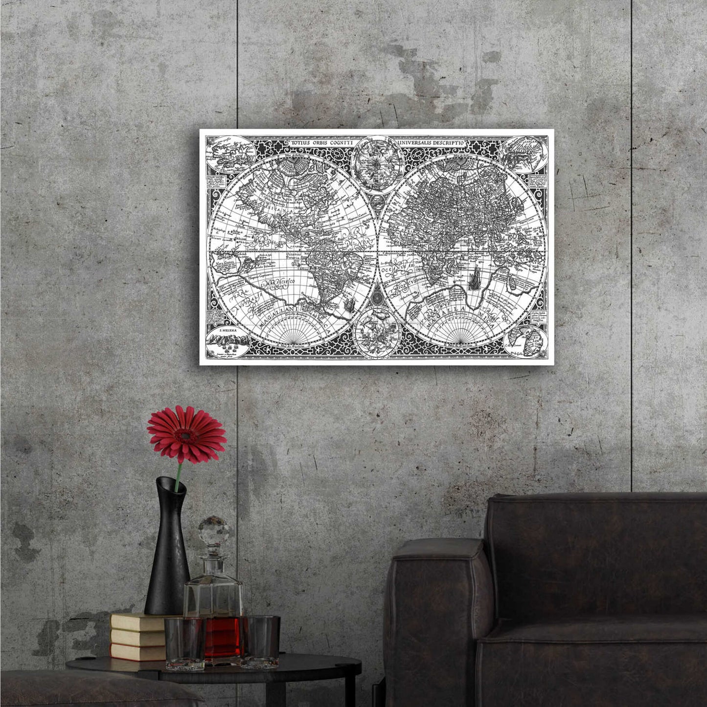 Epic Art 'Totius Orbis, Cogniti, Leiden 1605' by Paulus Merula, Acrylic Glass Wall Art,36x24