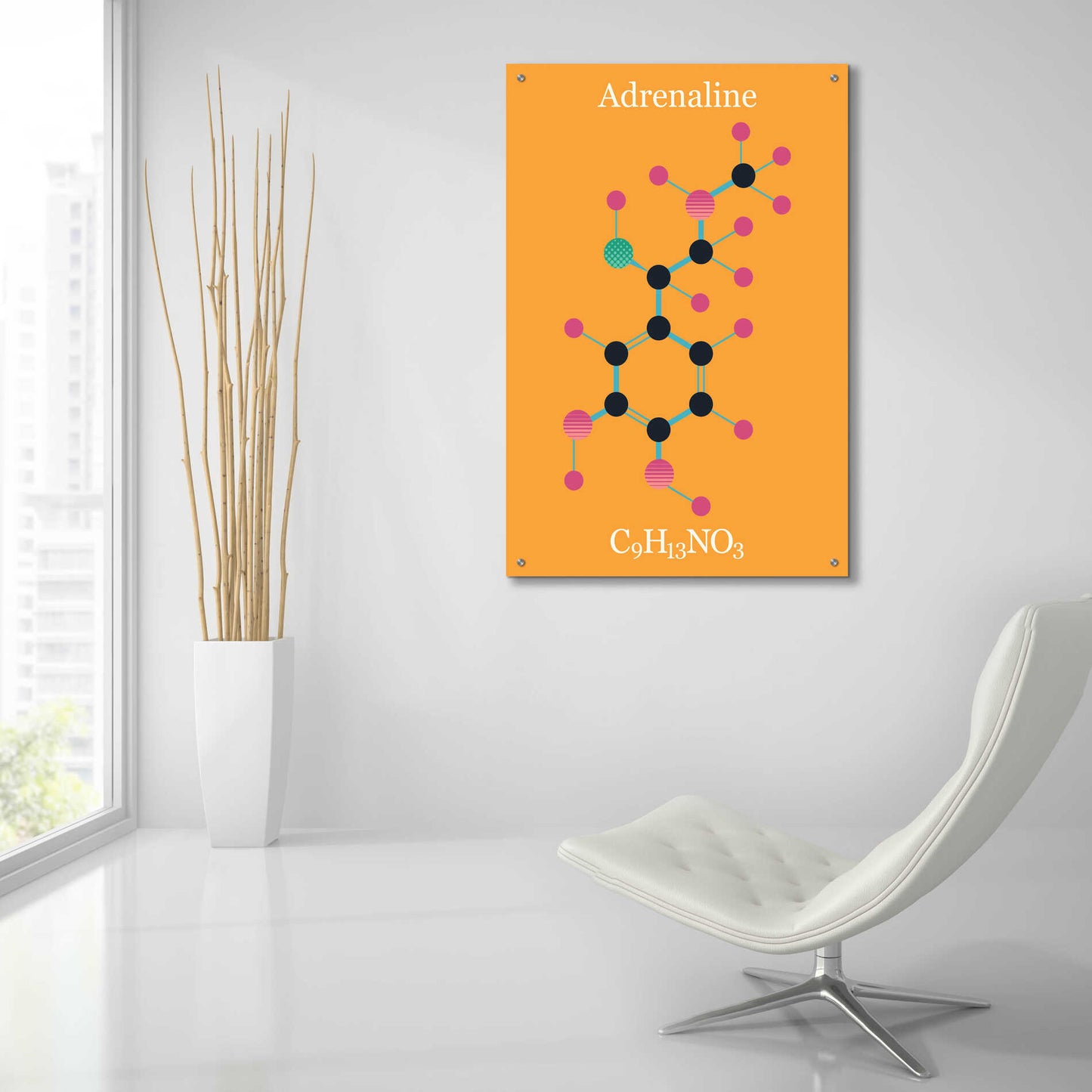 Epic Art 'Adrenaline Molecule II' by Epic Portfolio, Acrylic Glass Wall Art,24x36