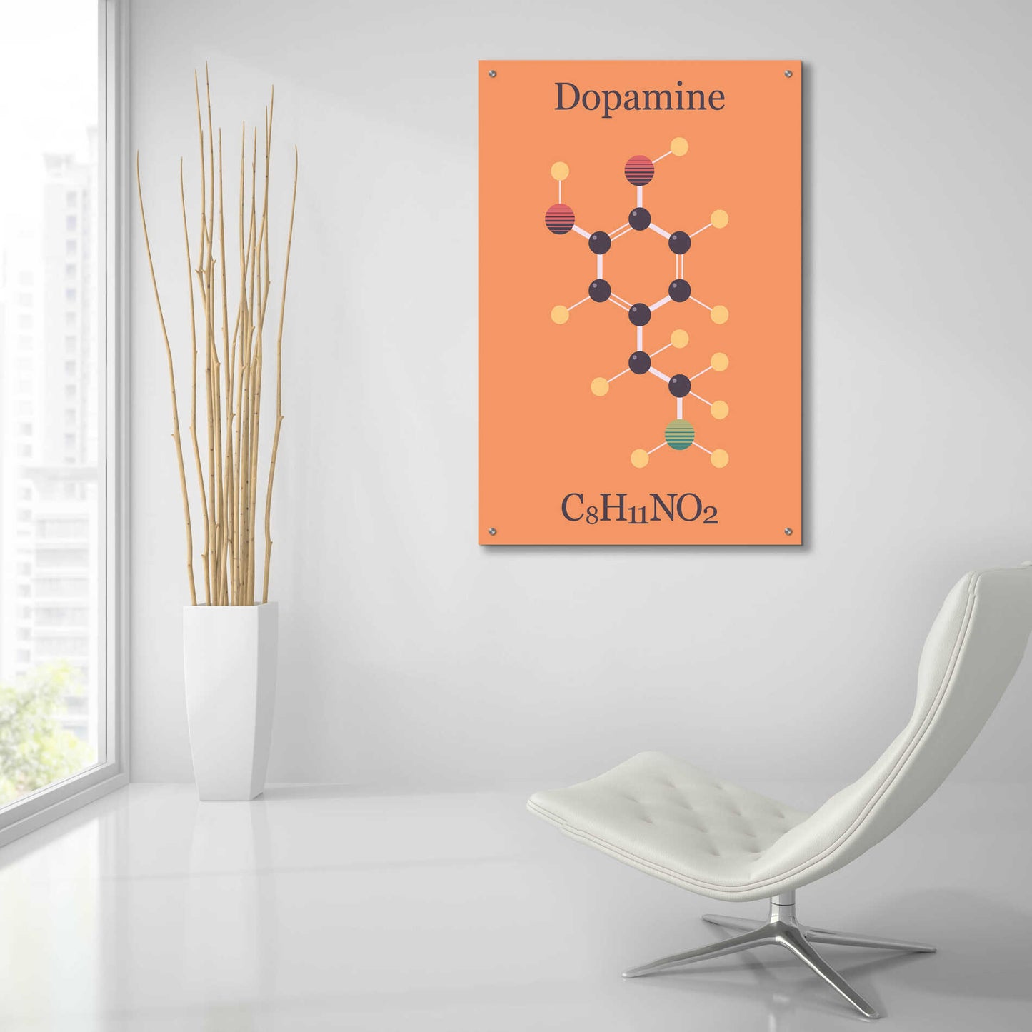 Epic Art 'Peace Or Dopamine Molecule I' by Epic Portfolio, Acrylic Glass Wall Art,24x36