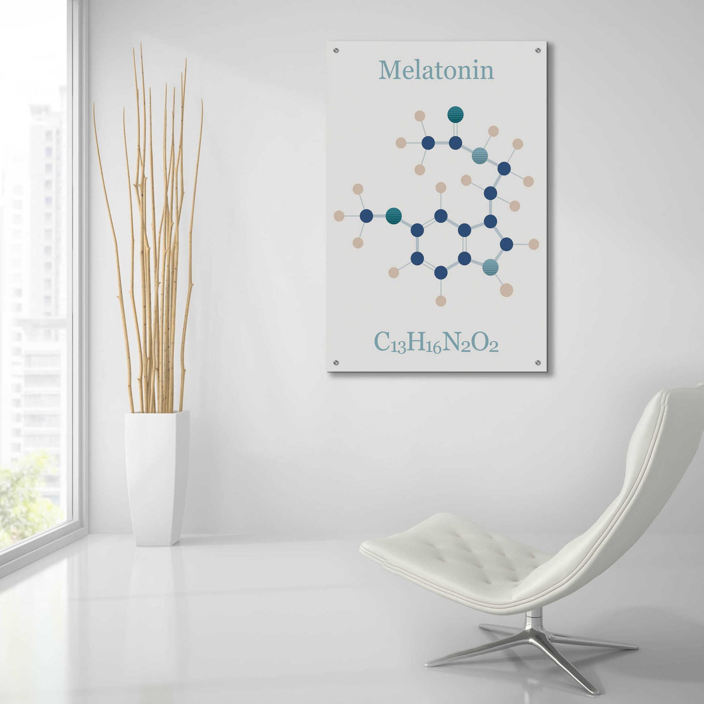Epic Art 'Melatonin Molecule I' by Epic Portfolio, Acrylic Glass Wall Art,24x36
