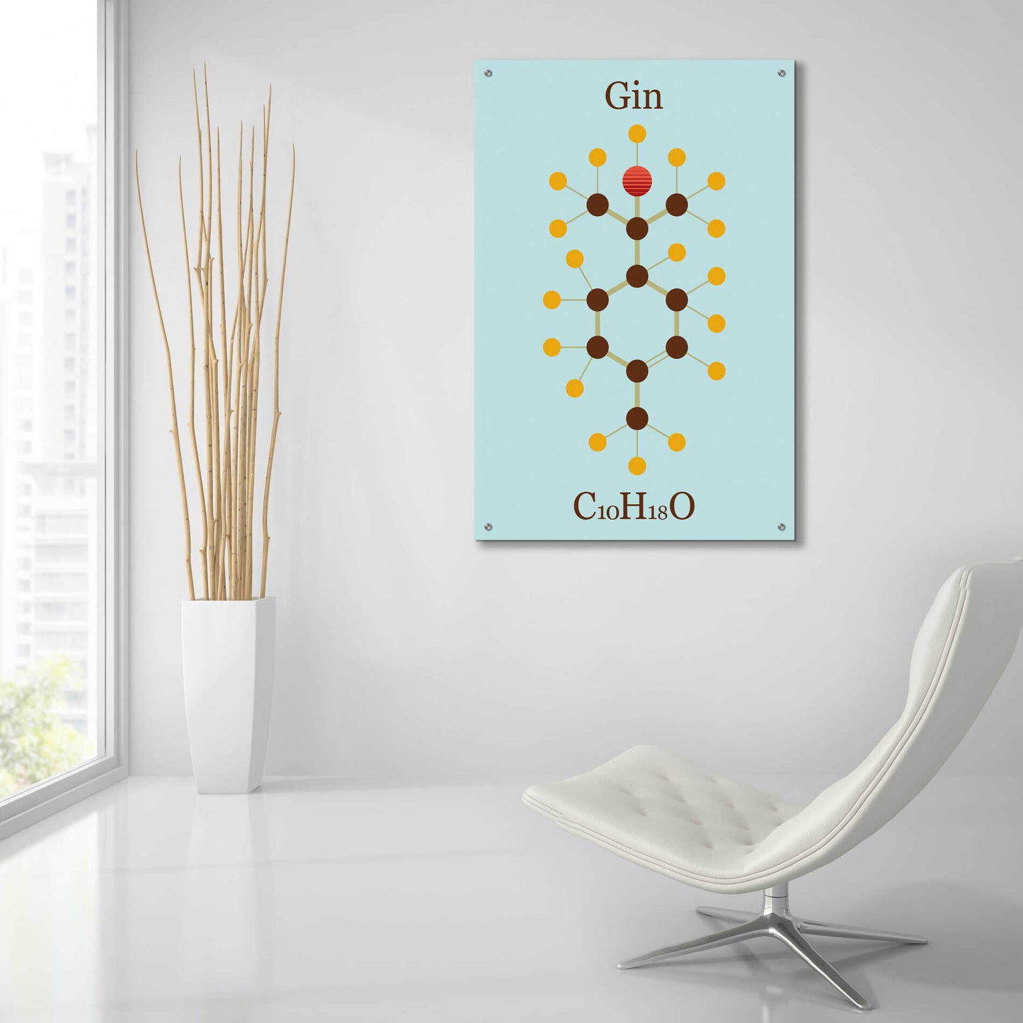 Epic Art 'Gin Molecule' by Epic Portfolio, Acrylic Glass Wall Art,24x36
