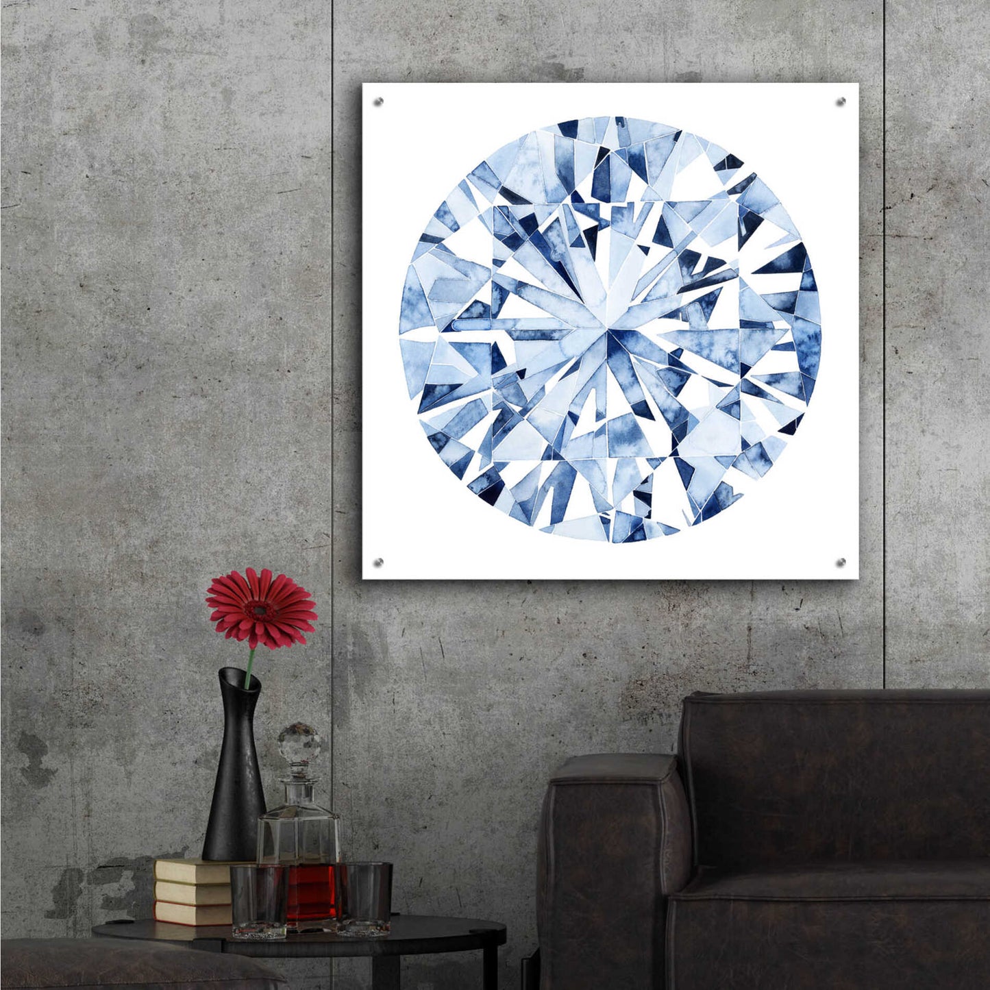 Epic Art 'Diamond Drops I' by Grace Popp, Acrylic Glass Wall Art,36x36