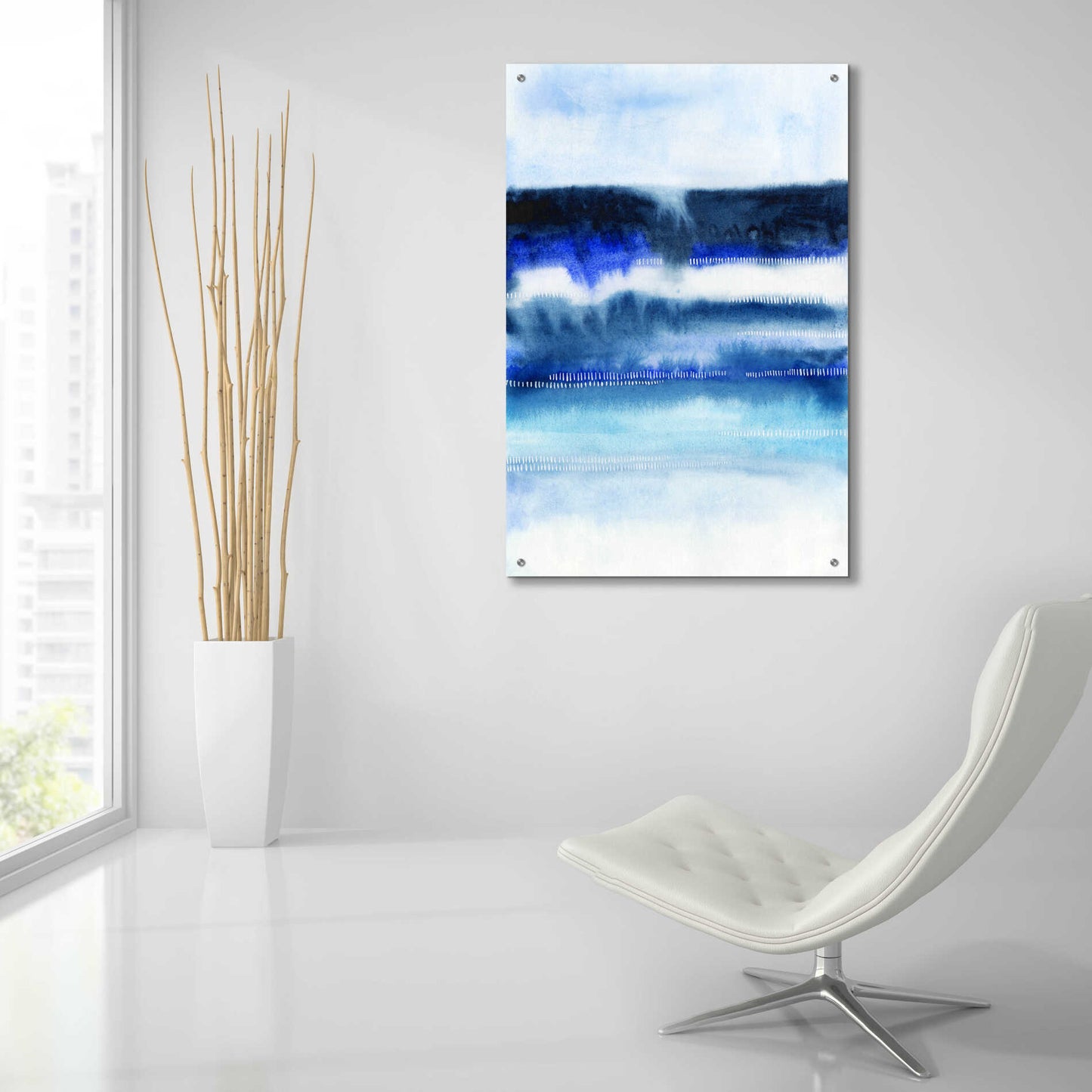 Epic Art 'Shorebreak Abstract I' by Grace Popp, Acrylic Glass Wall Art,24x36