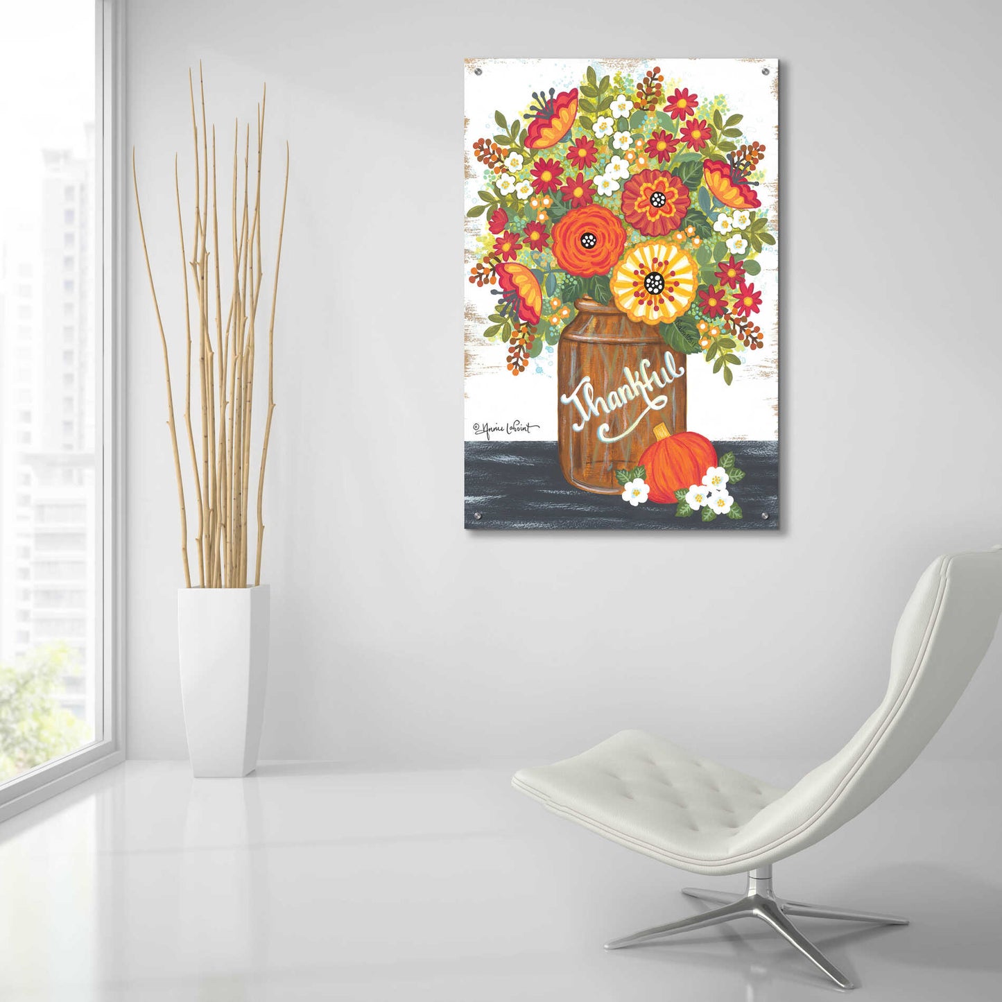 Epic Art 'Thankful Bouquet' by Annie LaPoint, Acrylic Glass Wall Art,24x36