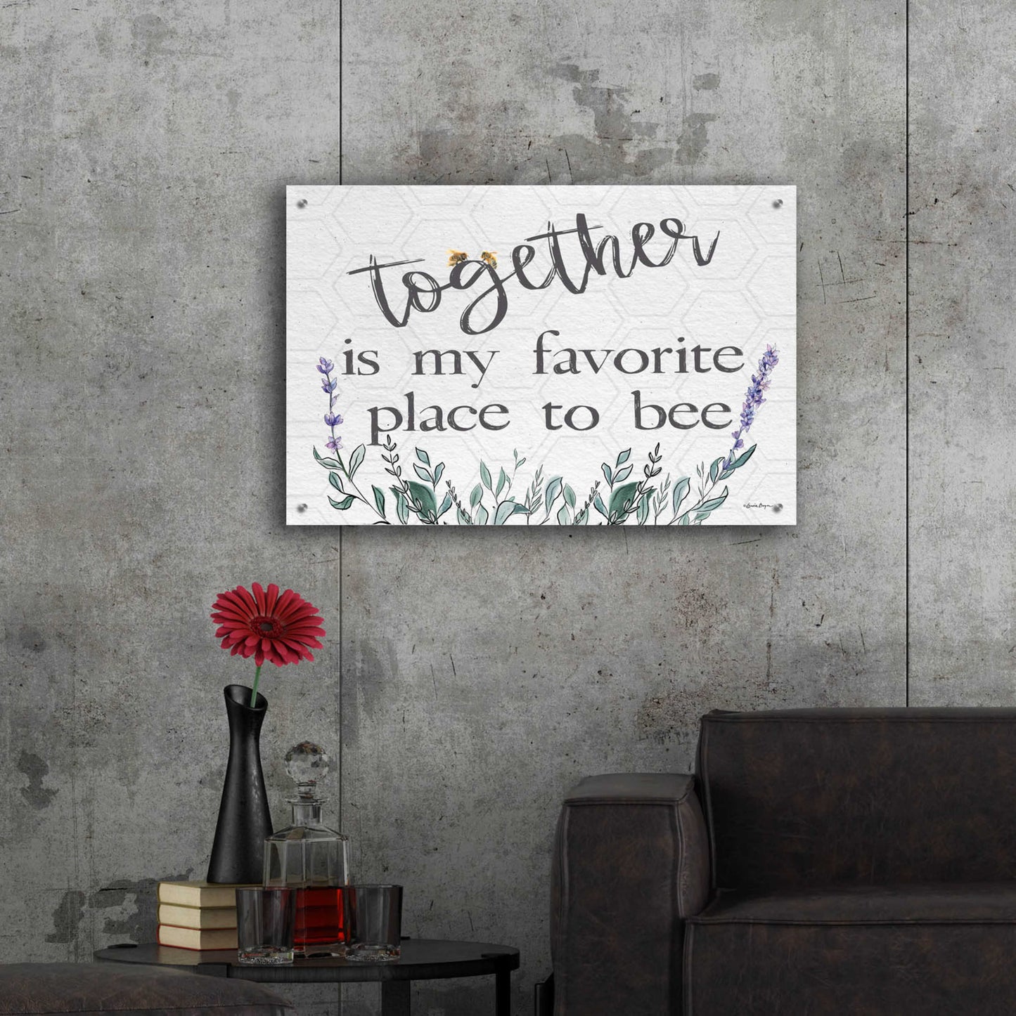 Epic Art 'Together Is My Favorite Place' by Susie Boyer, Acrylic Glass Wall Art,36x24
