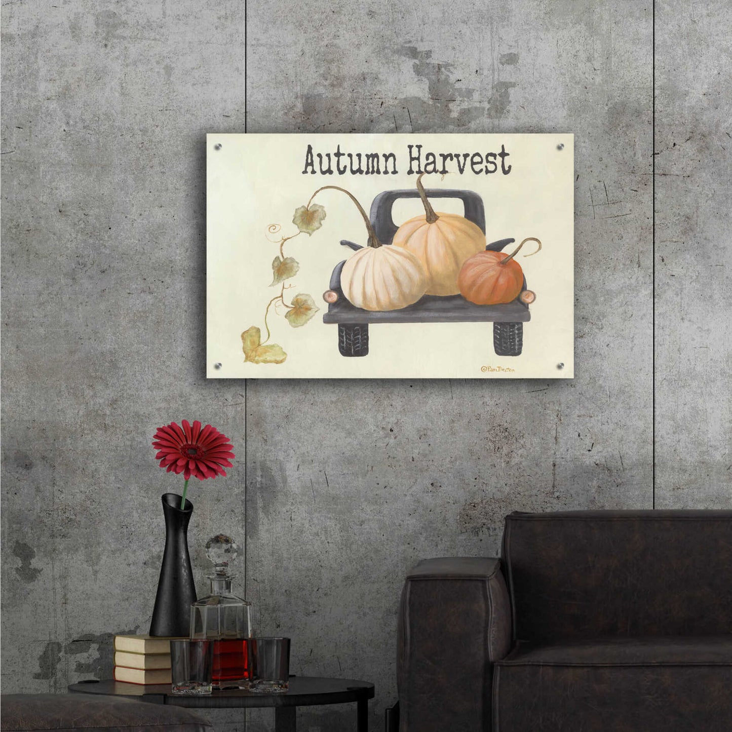 Epic Art 'Autumn Harvest Truck' by Pam Britton , Acrylic Glass Wall Art,36x24