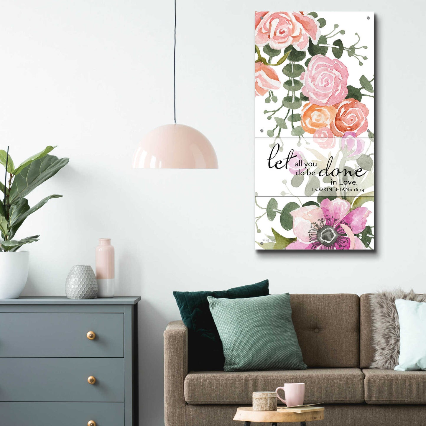 Epic Art 'Let All You Do Be Done In Love II' by Cindy Jacobs, Acrylic Glass Wall Art,24x48