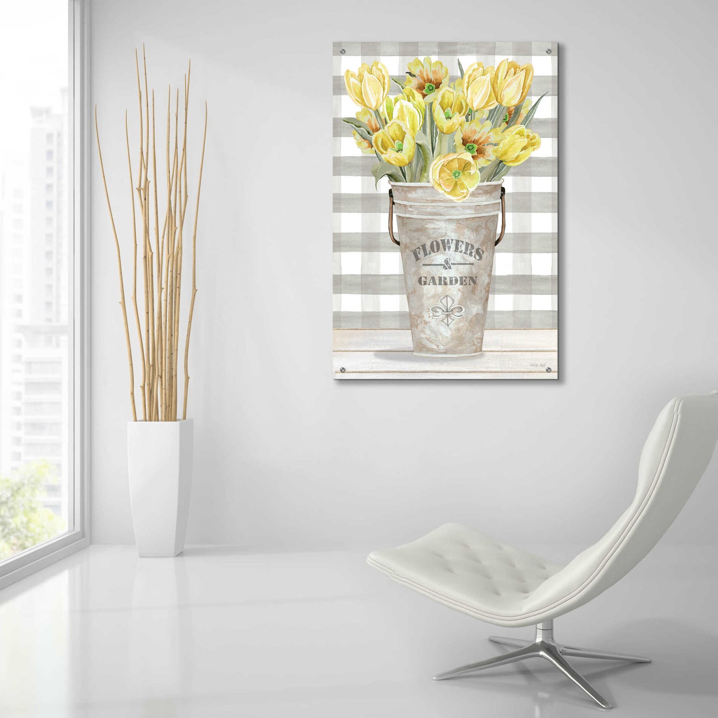 Epic Art 'Yellow Tulips I' by Cindy Jacobs, Acrylic Glass Wall Art,24x36