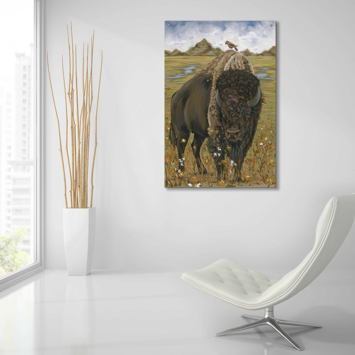 Epic Art 'Bison' by Hollihocks Art, Acrylic Glass Wall Art,24x36