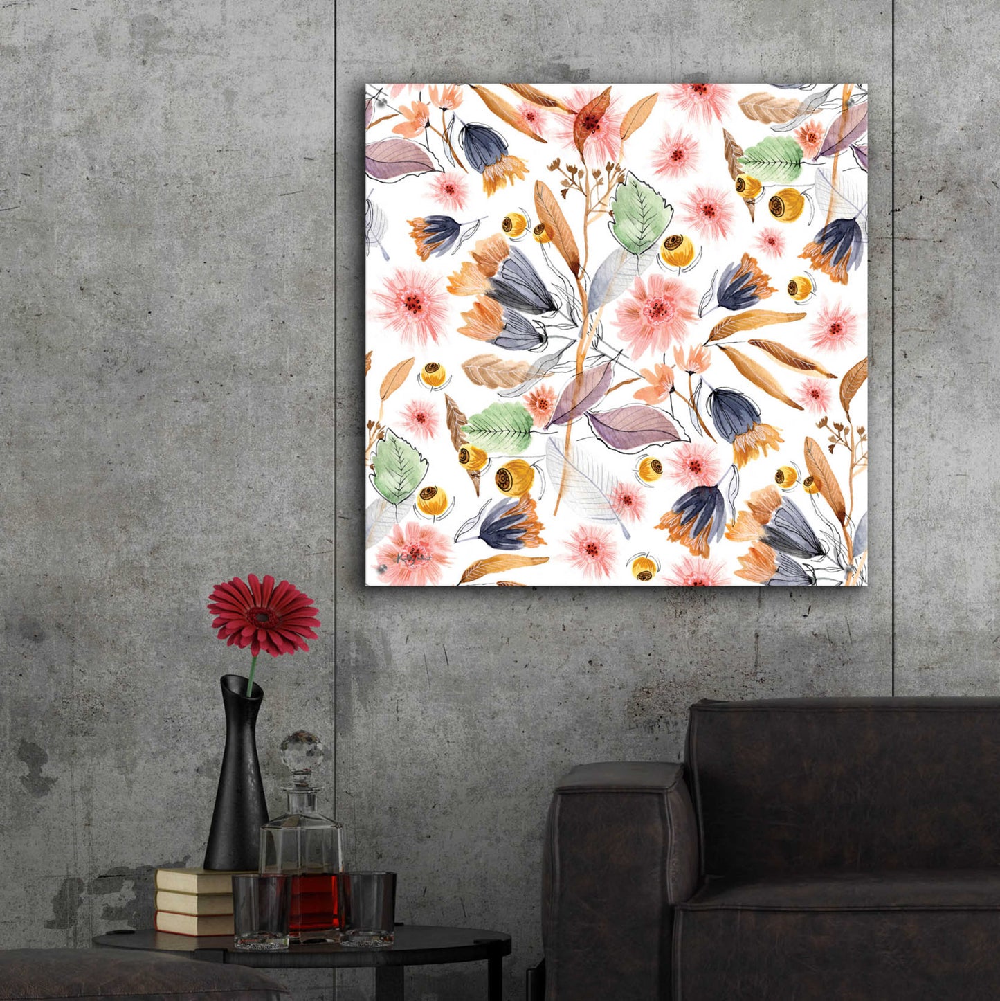 Epic Art 'Allover Wild Flowers' by Kelley Talent, Acrylic Glass Wall Art,36x36