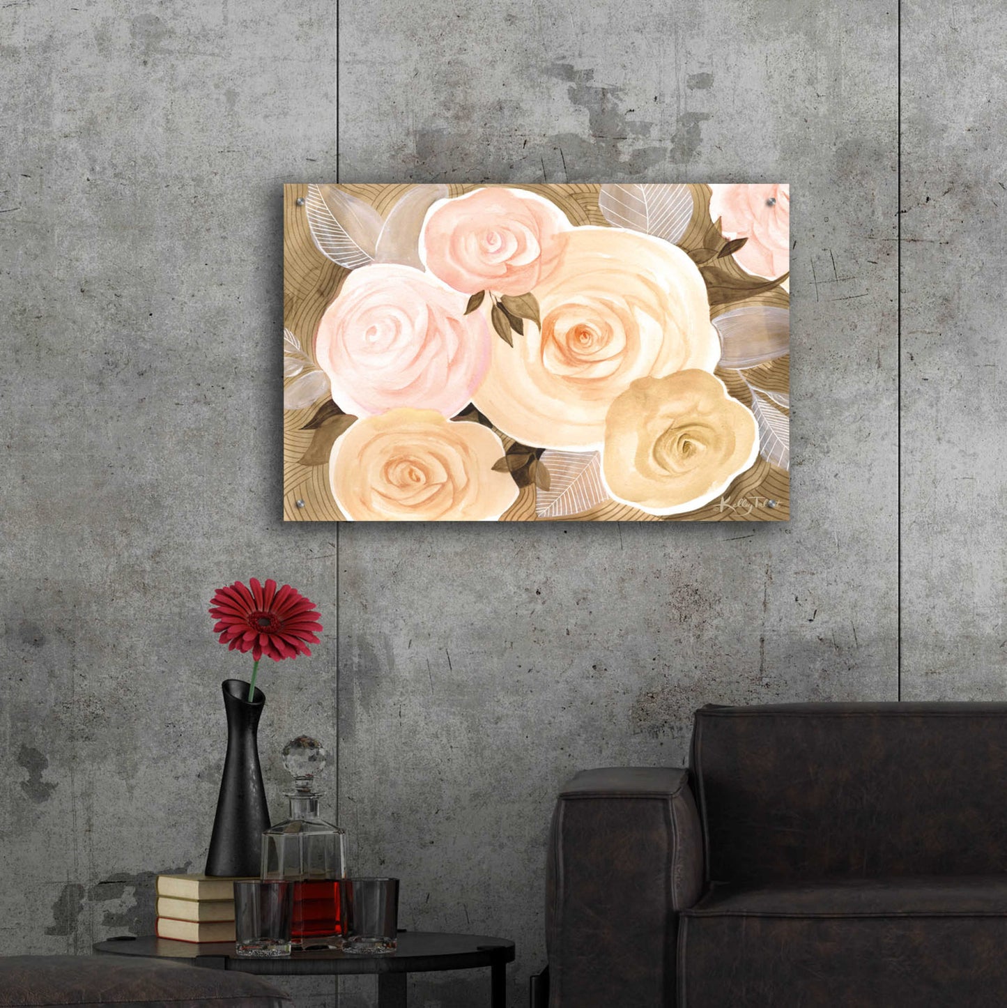 Epic Art 'Sunset Roses' by Kelley Talent, Acrylic Glass Wall Art,36x24