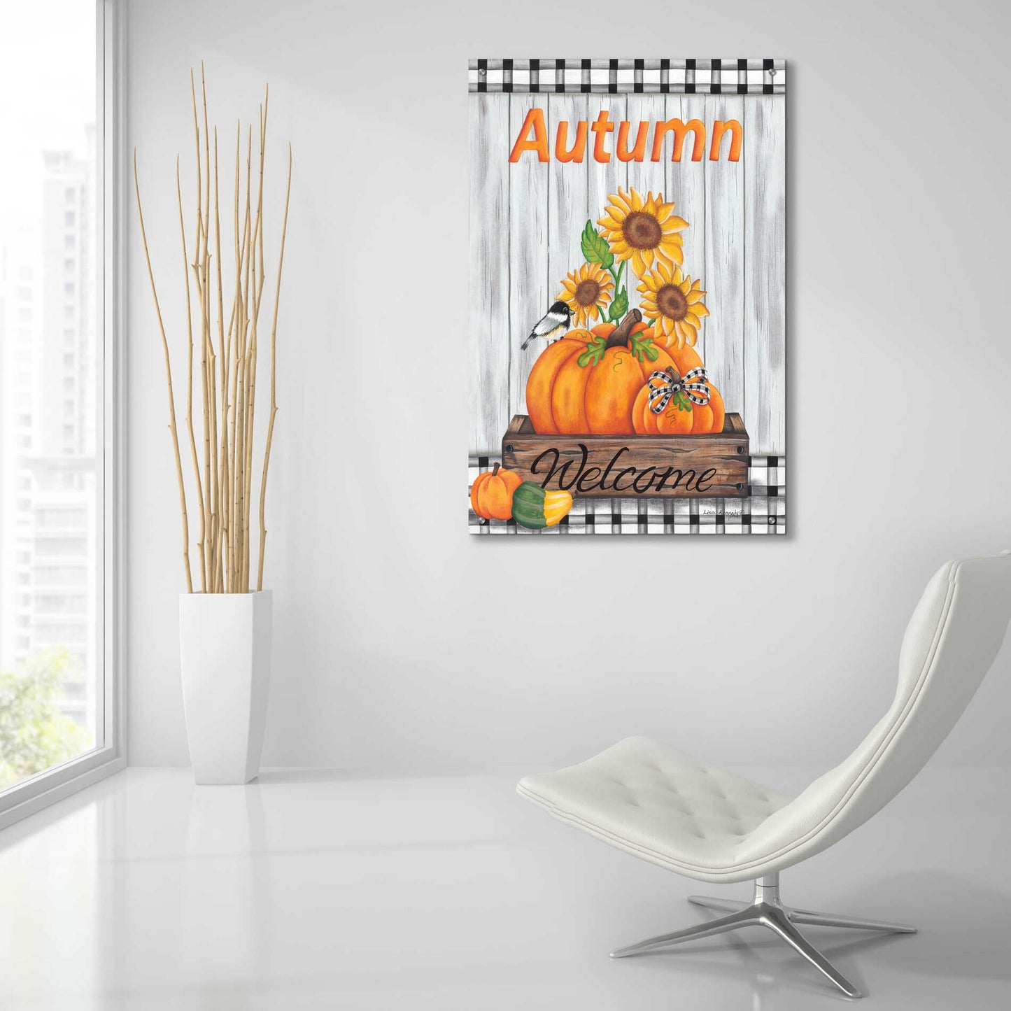 Epic Art 'Autumn Welcome' by Lisa Kennedy, Acrylic Glass Wall Art,24x36