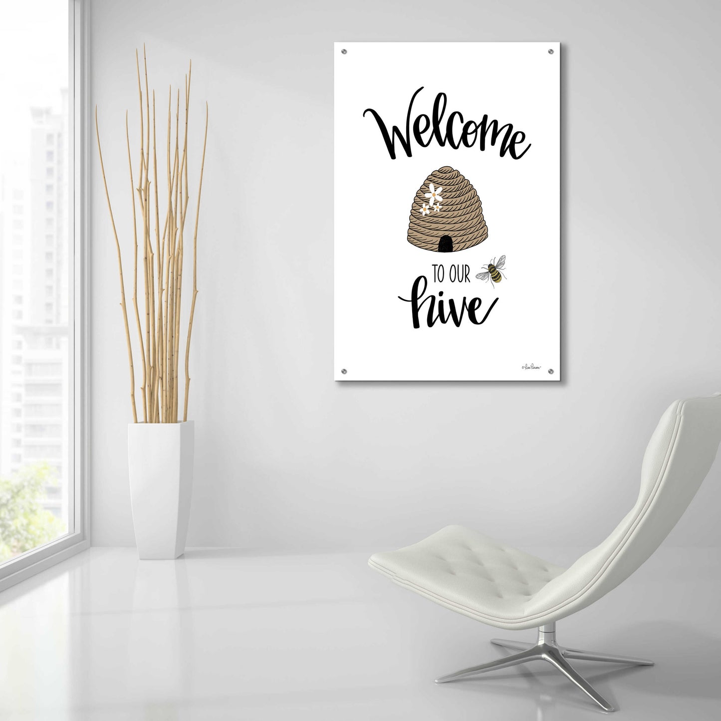 Epic Art 'Welcome To Our Hive' by Lisa Larson, Acrylic Glass Wall Art,24x36