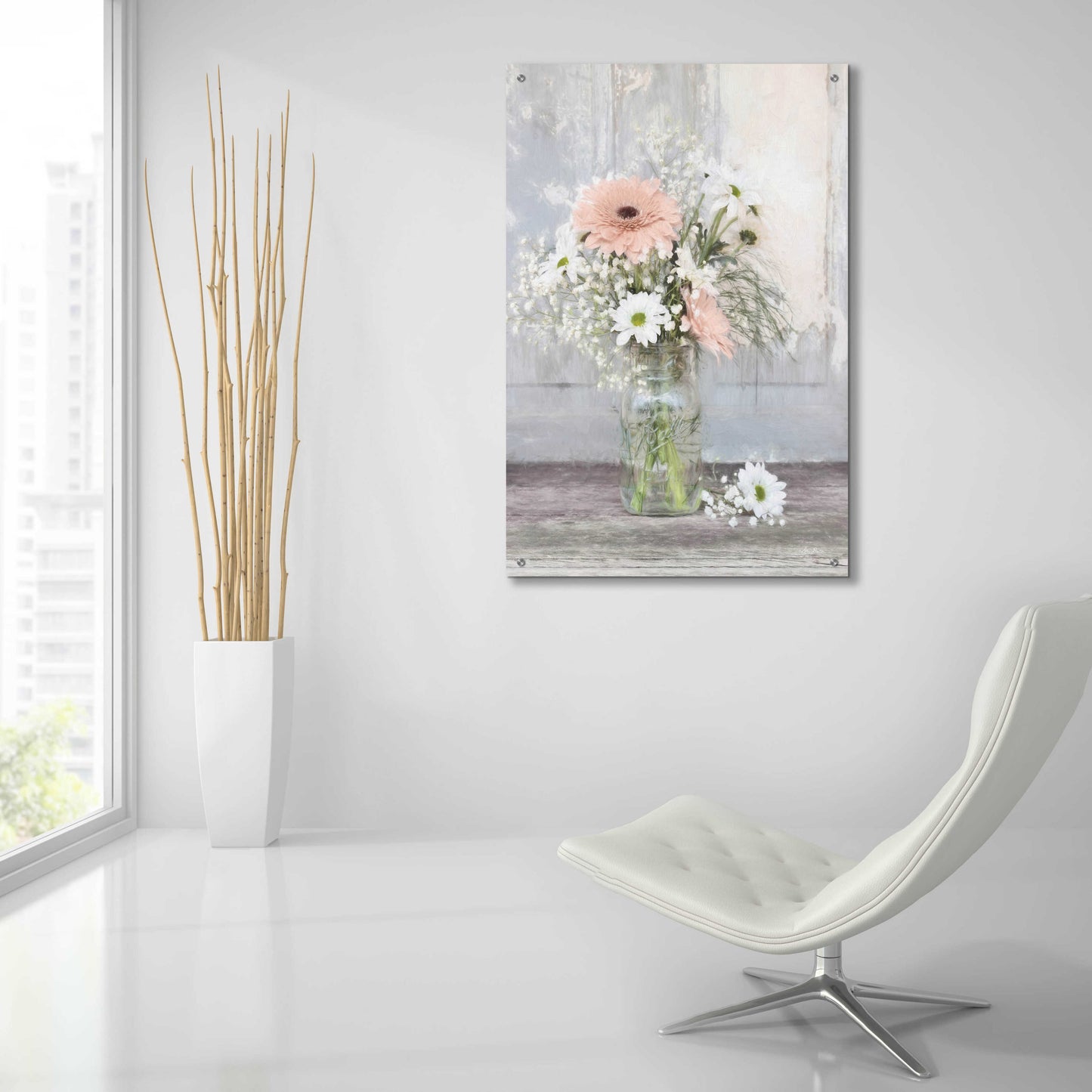 Epic Art 'Farmhouse Floral III' by Lori Deiter, Acrylic Glass Wall Art,24x36