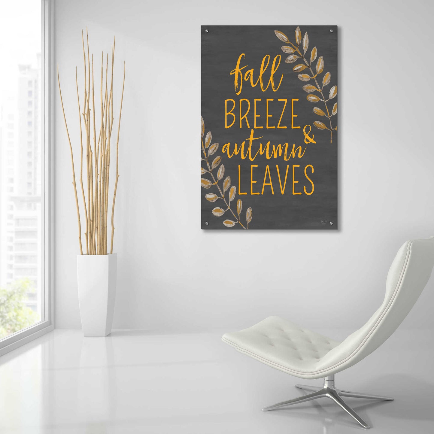Epic Art 'Fall Breeze & Autumn Leaves' by Lux + Me Designs, Acrylic Glass Wall Art,24x36
