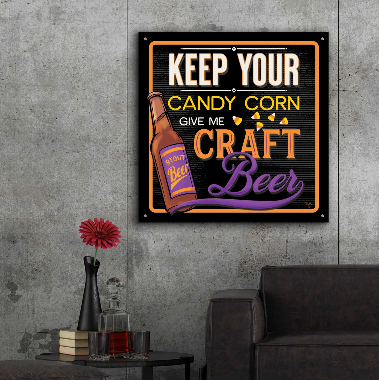 Epic Art 'Keep Your Candy Corn' by Mollie B., Acrylic Glass Wall Art,36x36
