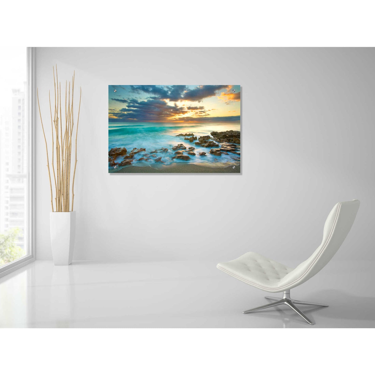 Epic Art 'Ocean Sunrise' by Patrick Zephyr, Acrylic Glass Wall Art,36x24