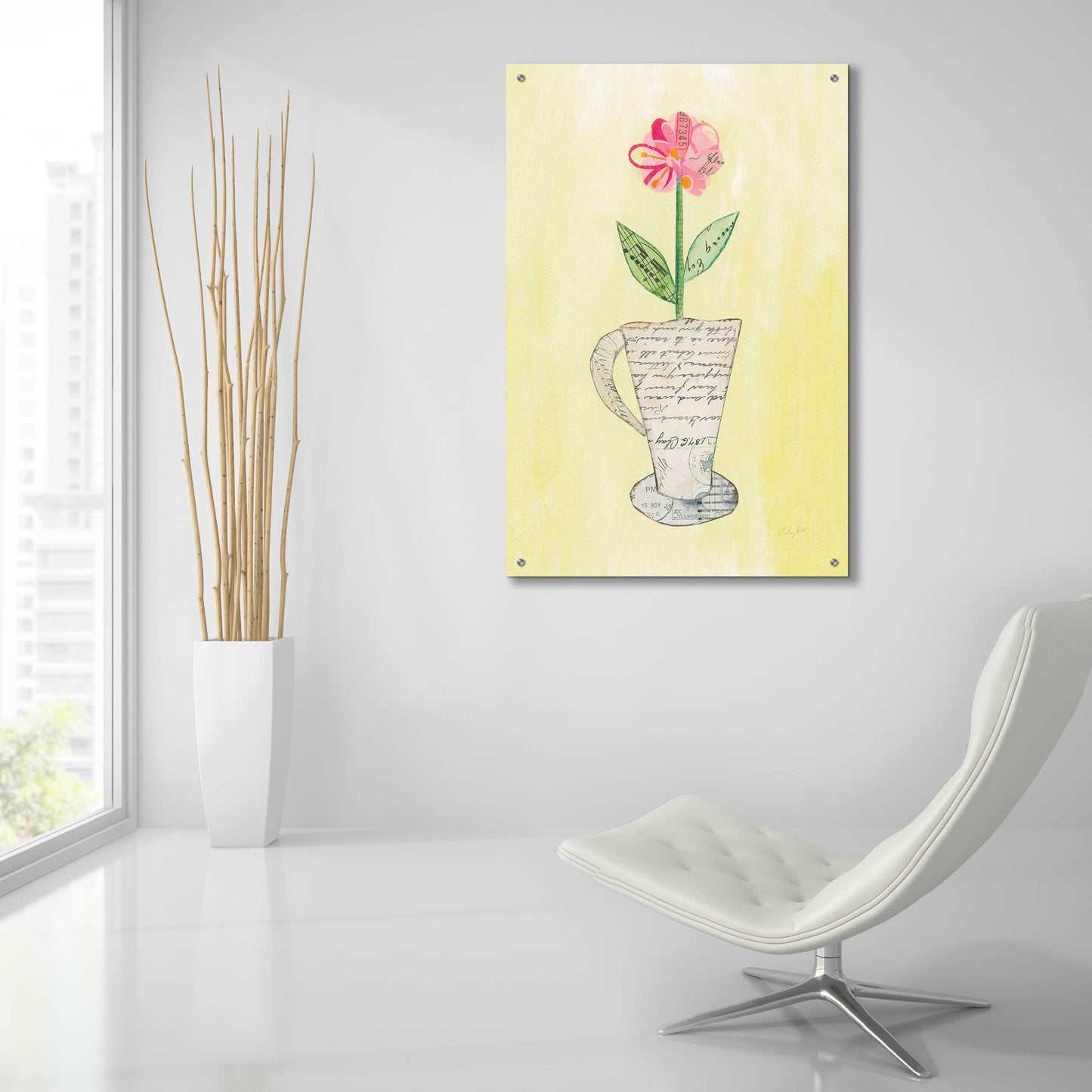Epic Art 'Teacup Floral II' by Courtney Prahl, Acrylic Glass Wall Art,24x36