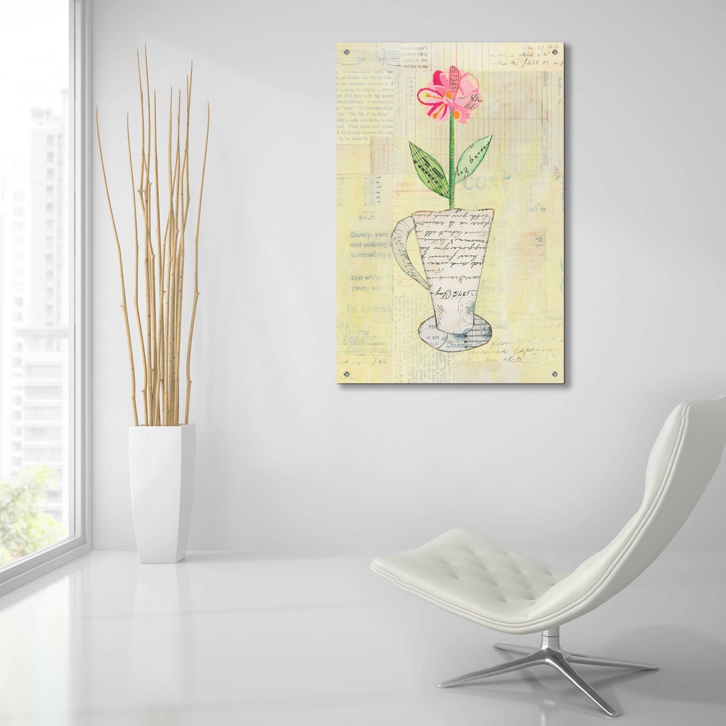 Epic Art 'Teacup Floral II on Print' by Courtney Prahl, Acrylic Glass Wall Art,24x36