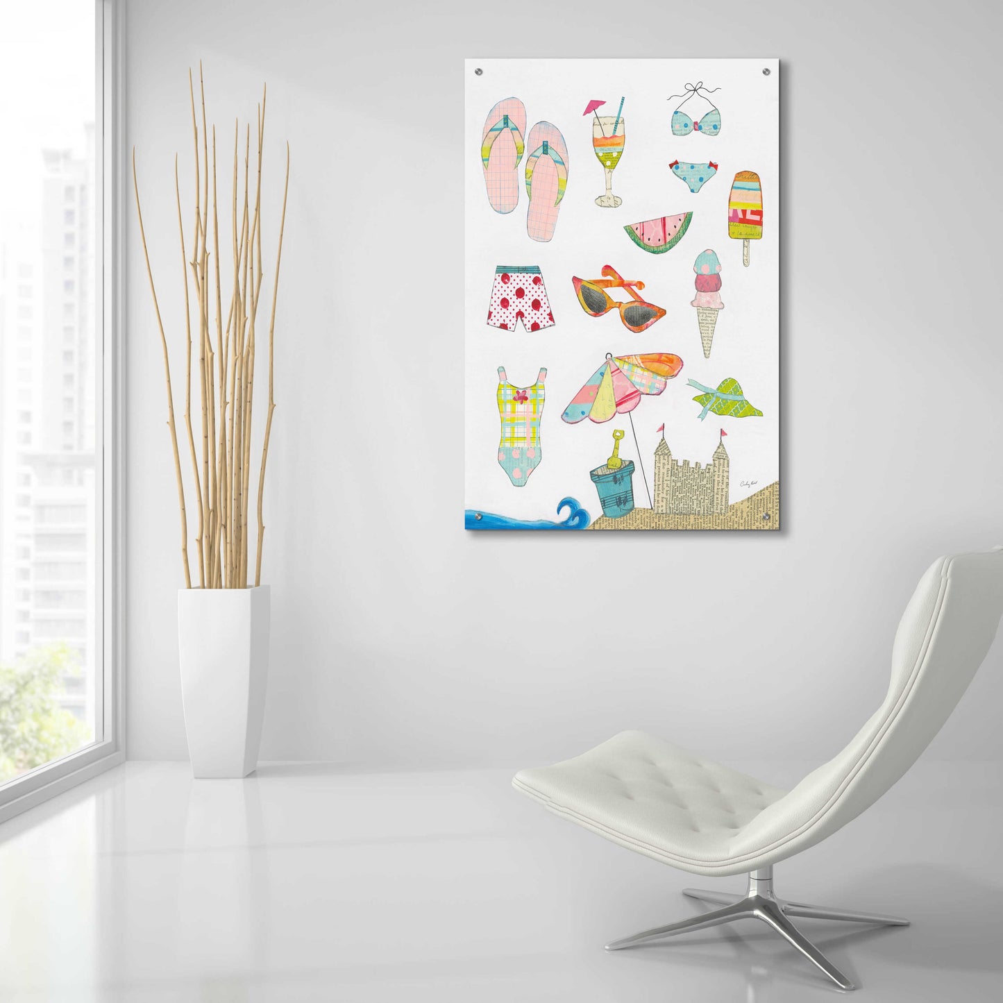 Epic Art 'At the Beach I v2' by Courtney Prahl, Acrylic Glass Wall Art,24x36