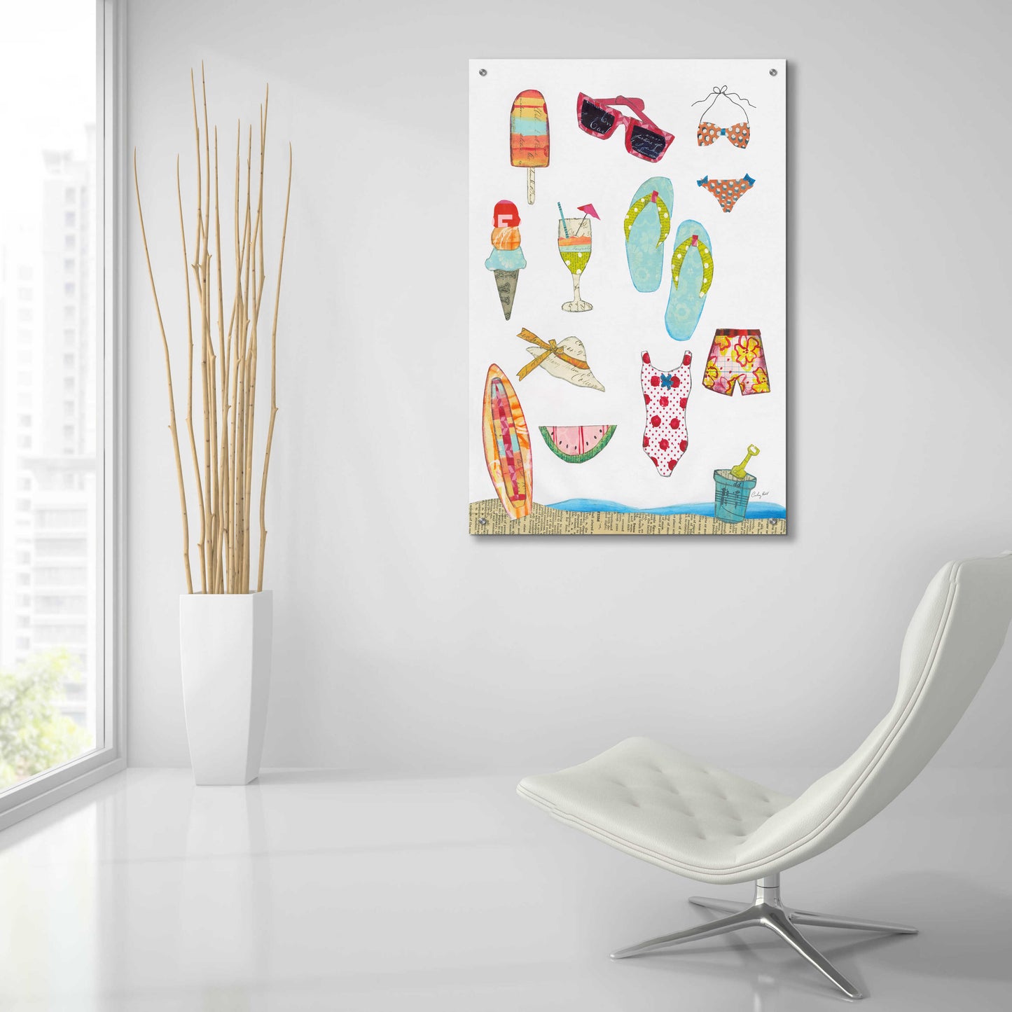 Epic Art 'At the Beach II v2' by Courtney Prahl, Acrylic Glass Wall Art,24x36