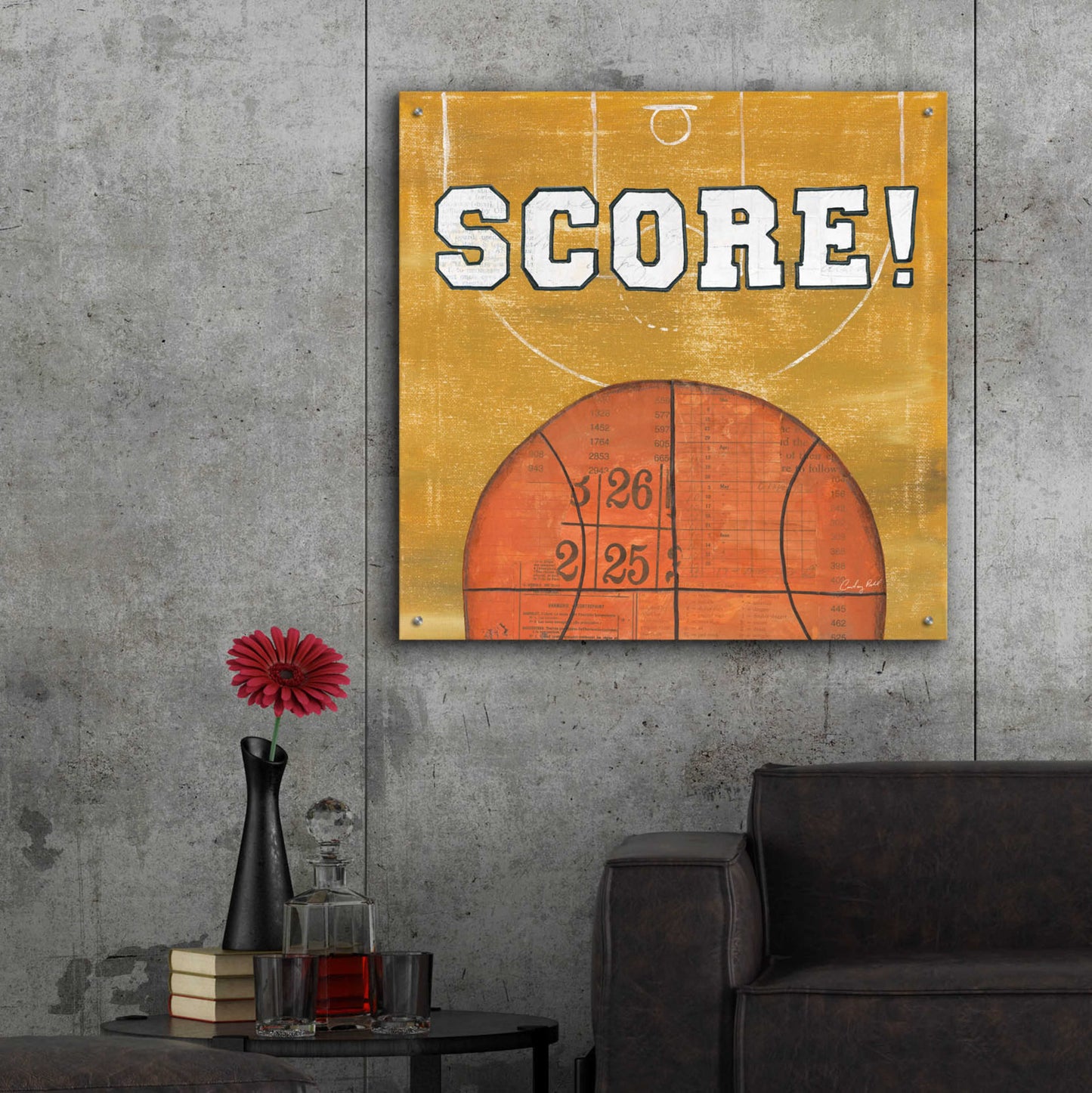Epic Art 'On the Field II Score' by Courtney Prahl, Acrylic Glass Wall Art,36x36
