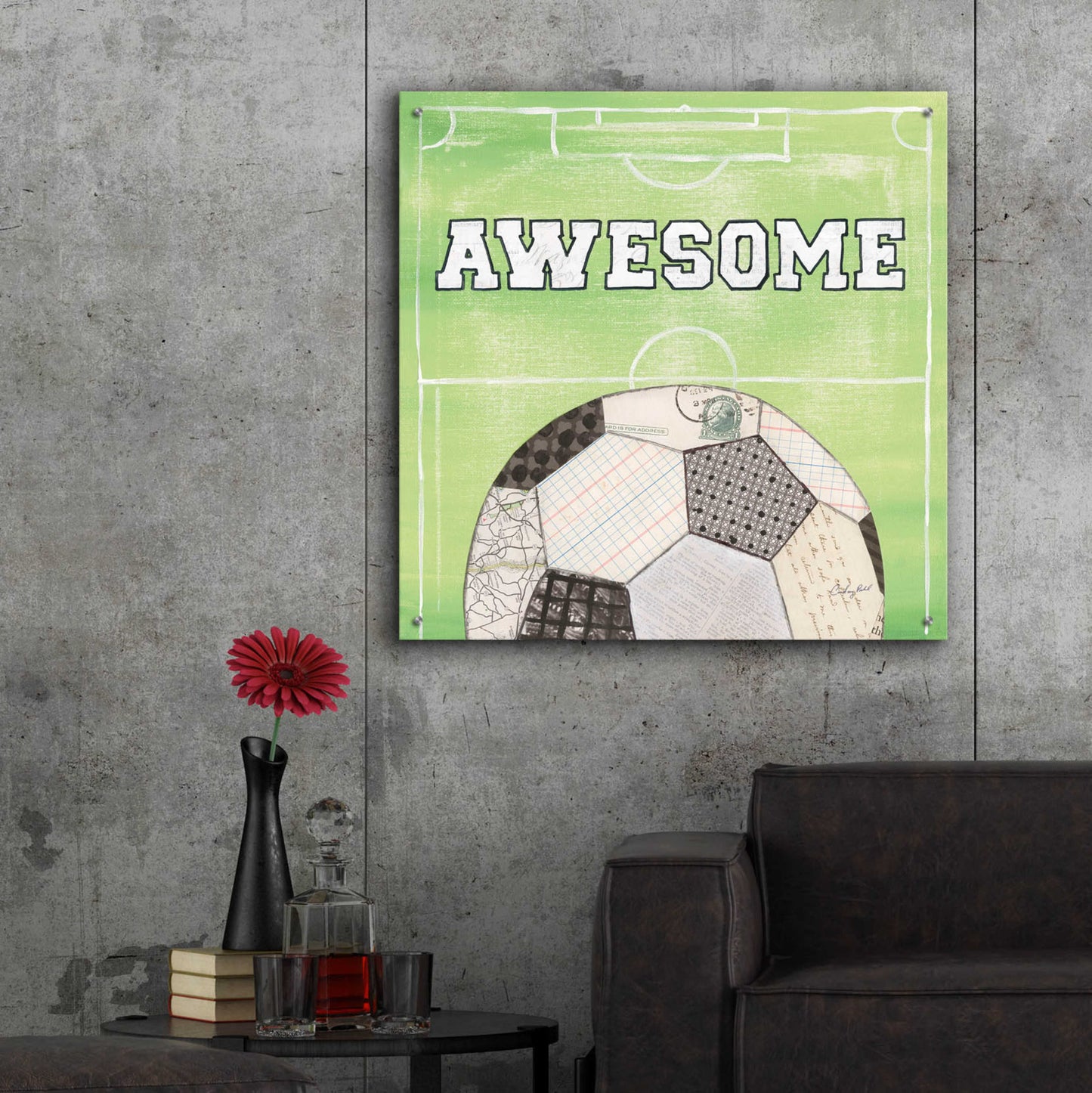 Epic Art 'On the Field IV Awesome' by Courtney Prahl, Acrylic Glass Wall Art,36x36