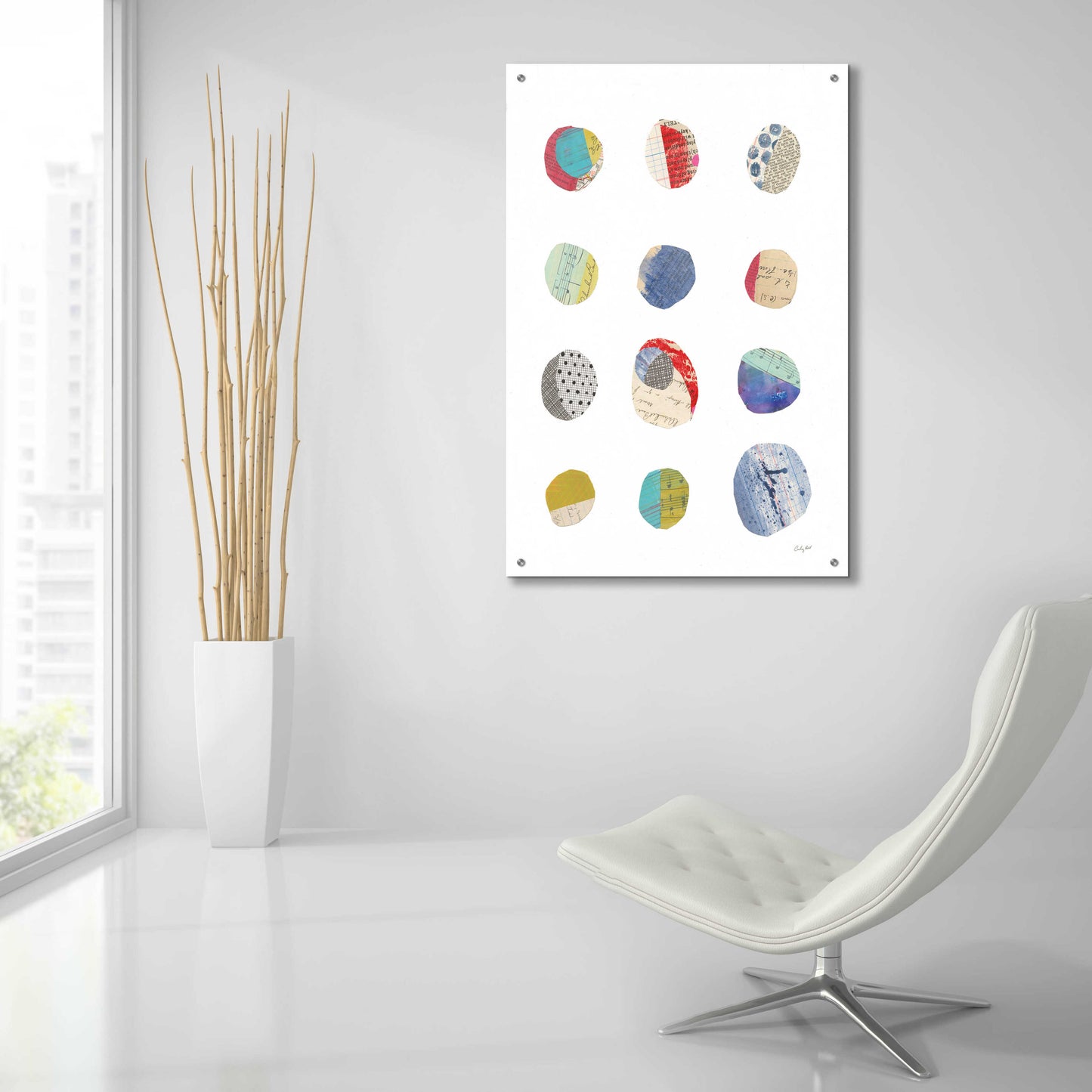 Epic Art 'Geometric Collage II on White' by Courtney Prahl, Acrylic Glass Wall Art,24x36