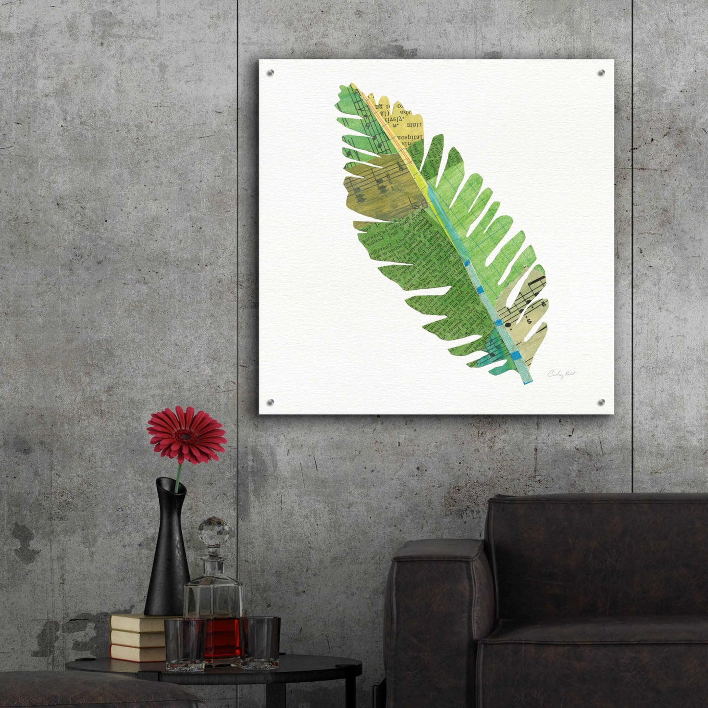 Epic Art 'Tropical Fun Palms IV' by Courtney Prahl, Acrylic Glass Wall Art,36x36