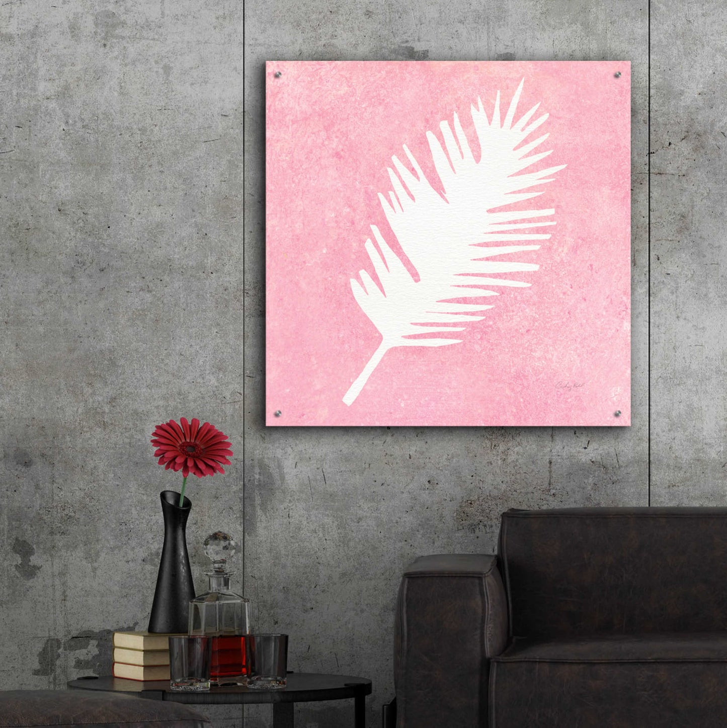 Epic Art 'Tropical Fun Palms Silhouette I' by Courtney Prahl, Acrylic Glass Wall Art,36x36