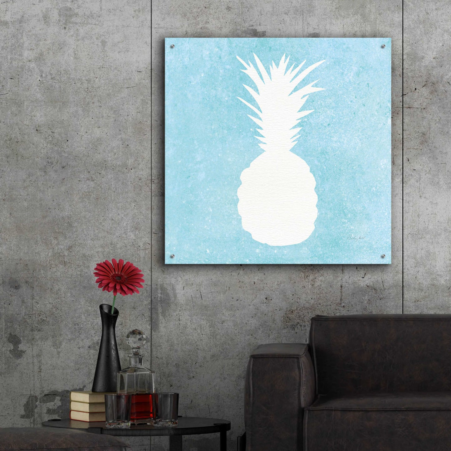Epic Art 'Tropical Fun Pineapple Silhouette I' by Courtney Prahl, Acrylic Glass Wall Art,36x36