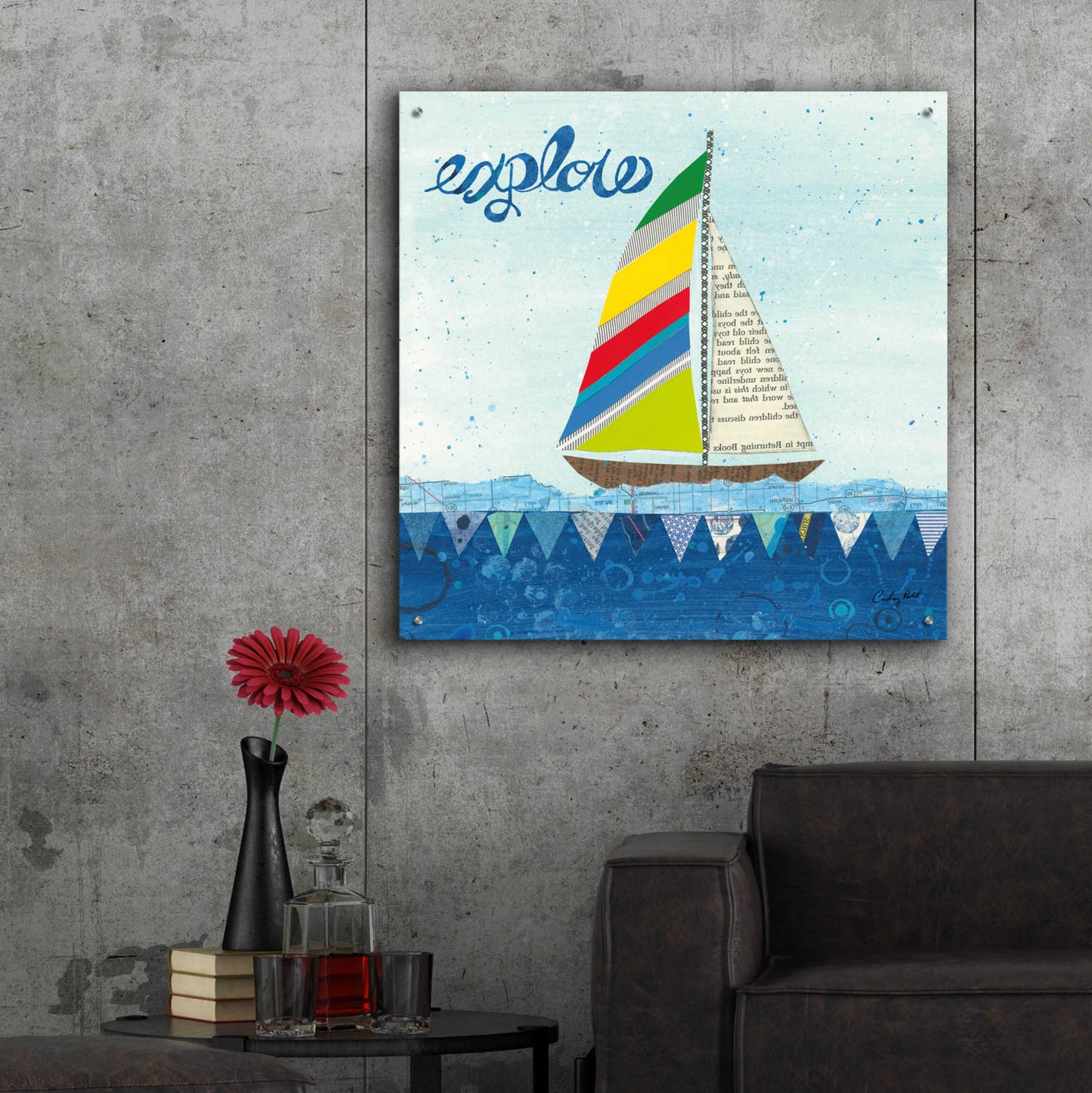 Epic Art 'Rainbow Spinnakers IV' by Courtney Prahl, Acrylic Glass Wall Art,36x36