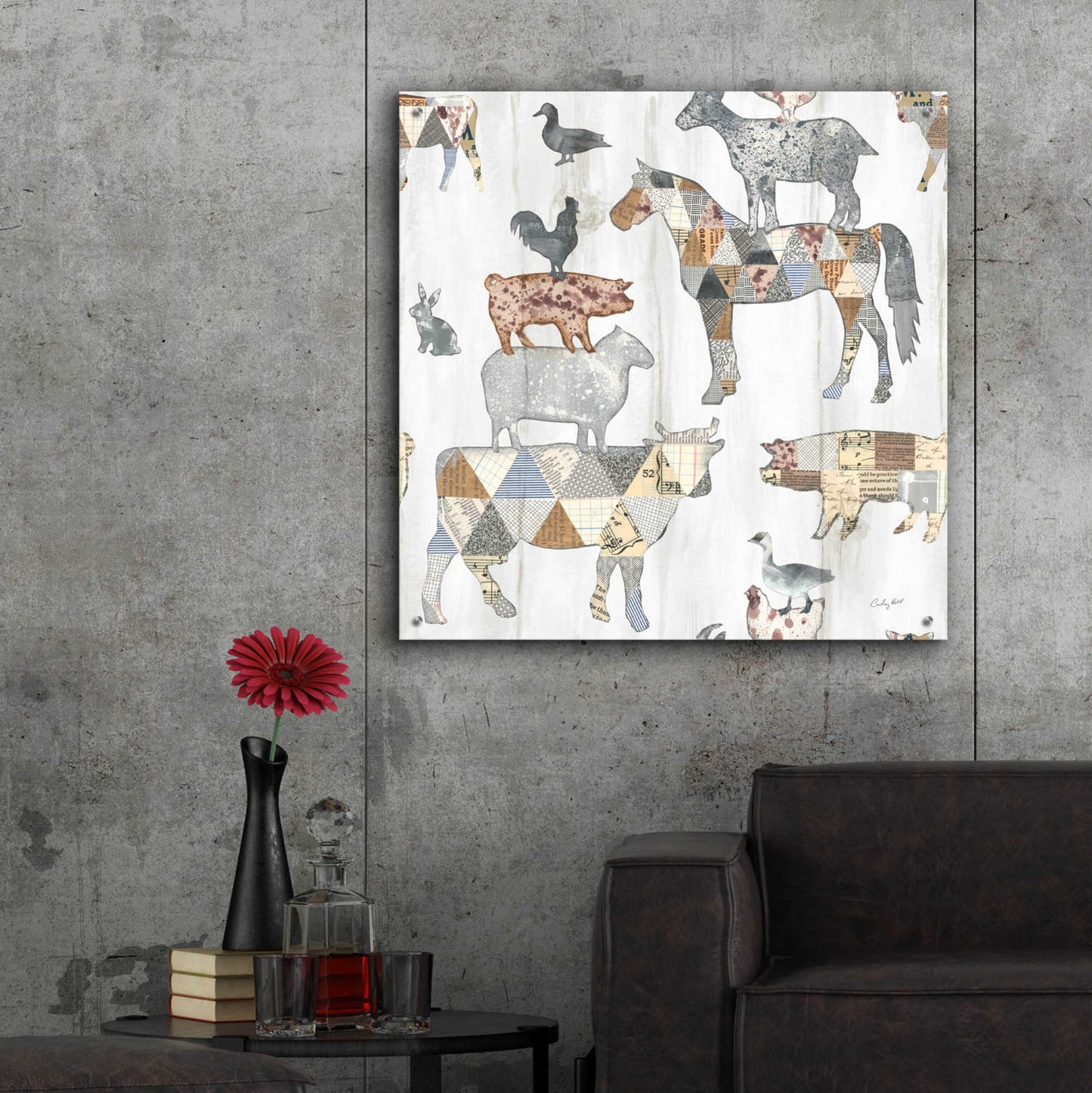 Epic Art 'Farm Family Pattern IV by Courtney Prahl, Acrylic Glass Wall Art,36x36