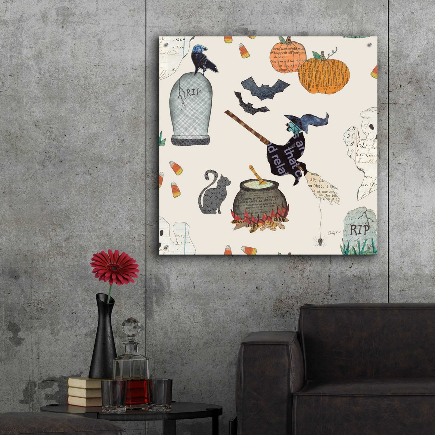 Epic Art 'Halloween Whimsy Pattern VIC by Courtney Prahl, Acrylic Glass Wall Art,36x36