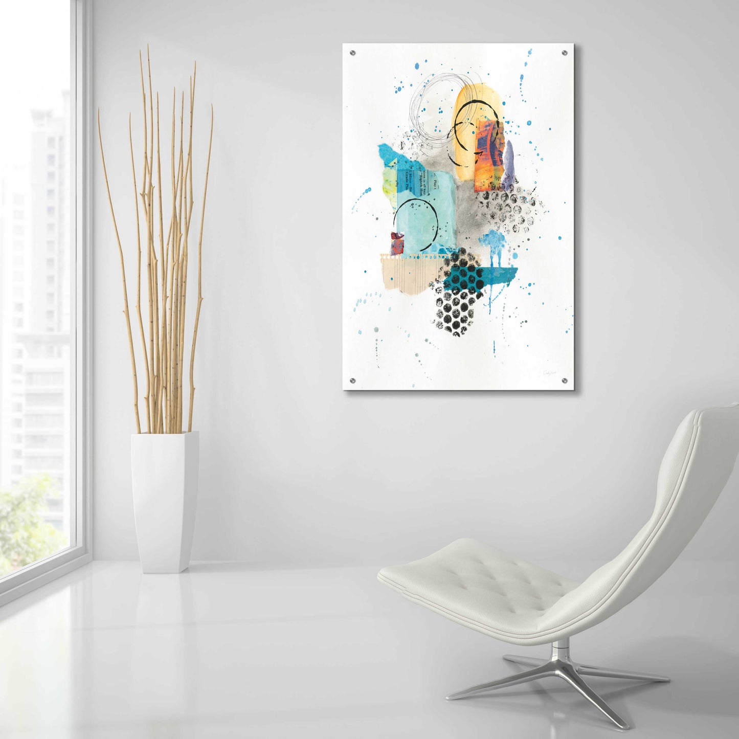 Epic Art 'Abstract Skyline II Indigo by Courtney Prahl, Acrylic Glass Wall Art,24x36
