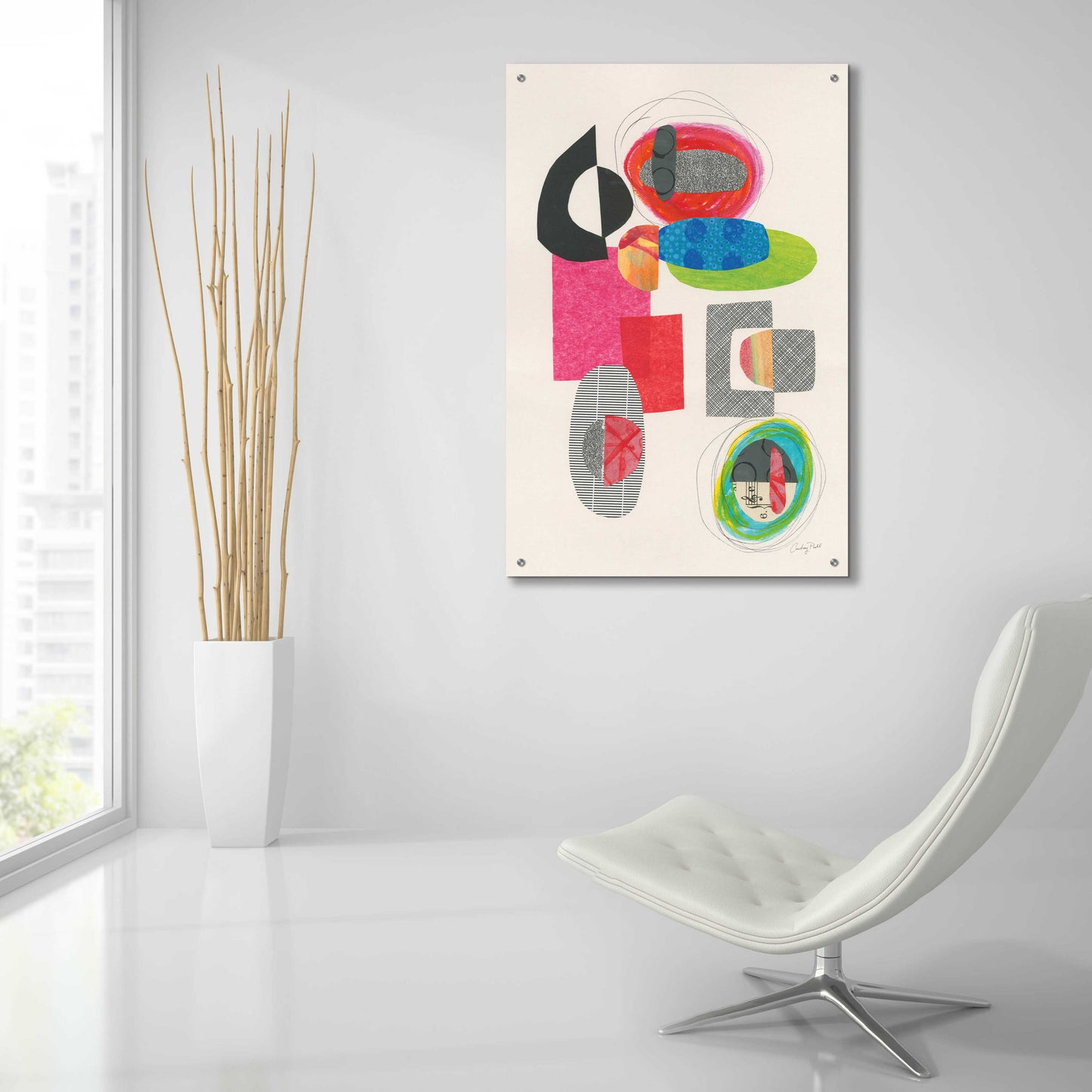 Epic Art 'Geometric Collage by Courtney Prahl, Acrylic Glass Wall Art,24x36