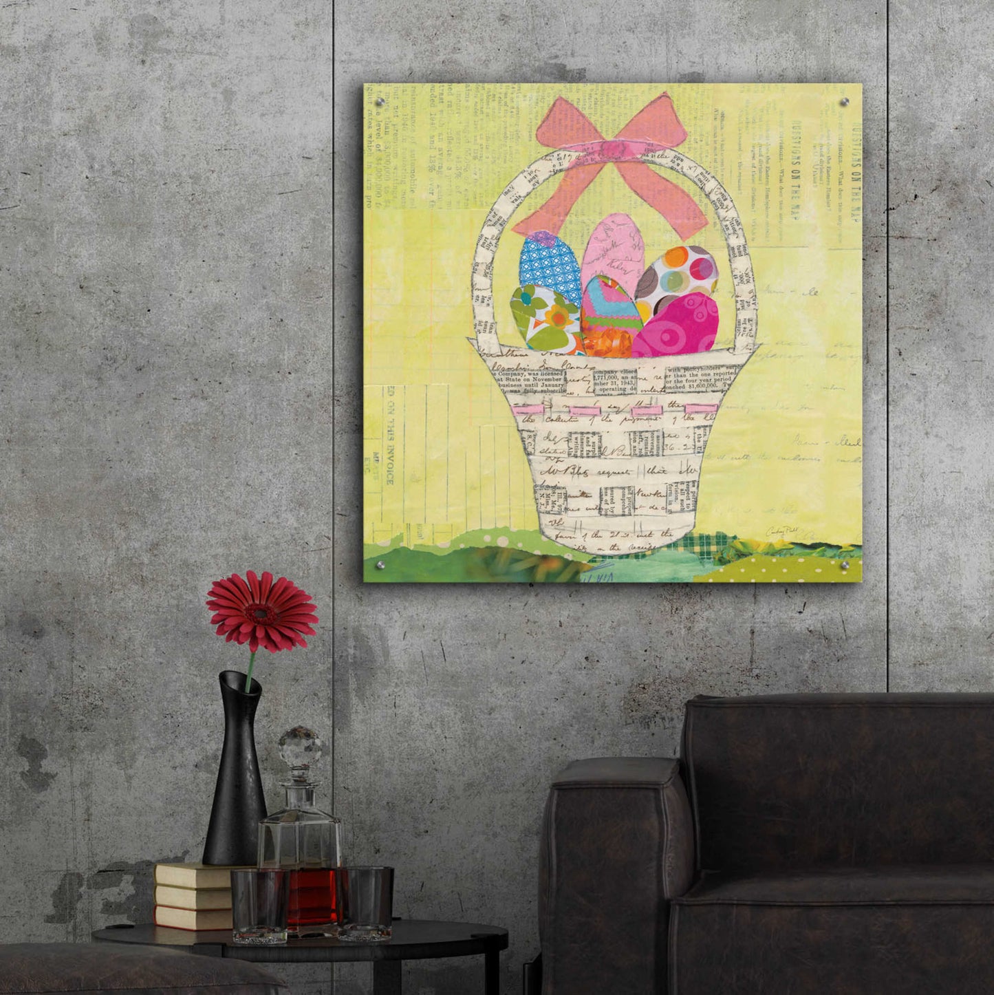 Epic Art 'Easter Basket Delight Square by Courtney Prahl, Acrylic Glass Wall Art,36x36
