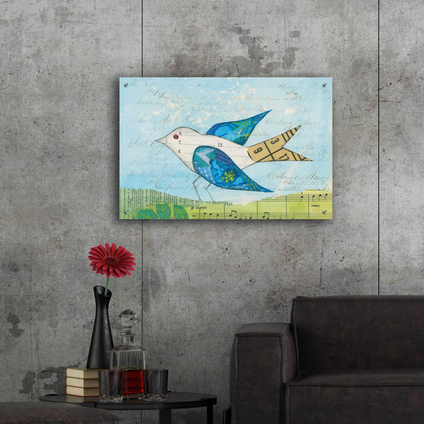 Epic Art 'Flutter IV by Courtney Prahl, Acrylic Glass Wall Art,36x24