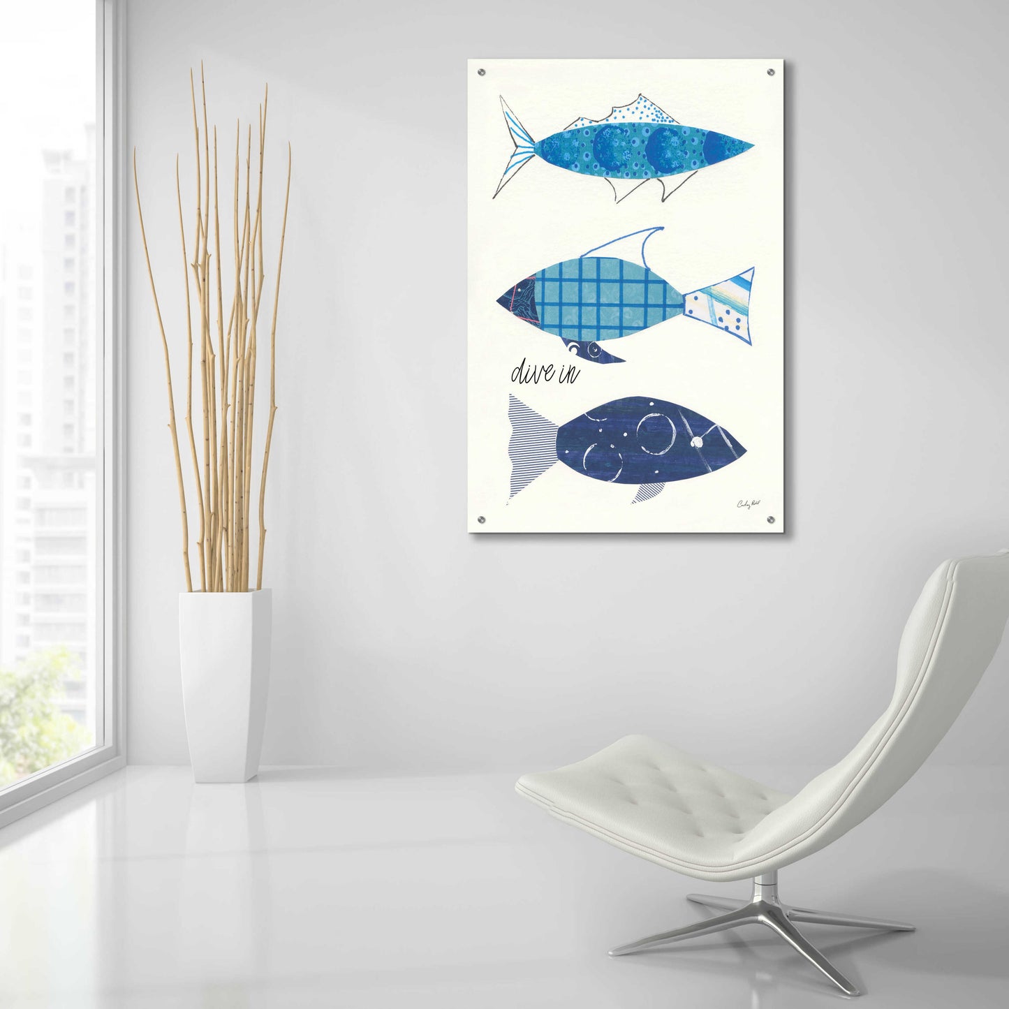Epic Art 'Go With the Flow III Dive In by Courtney Prahl, Acrylic Glass Wall Art,24x36