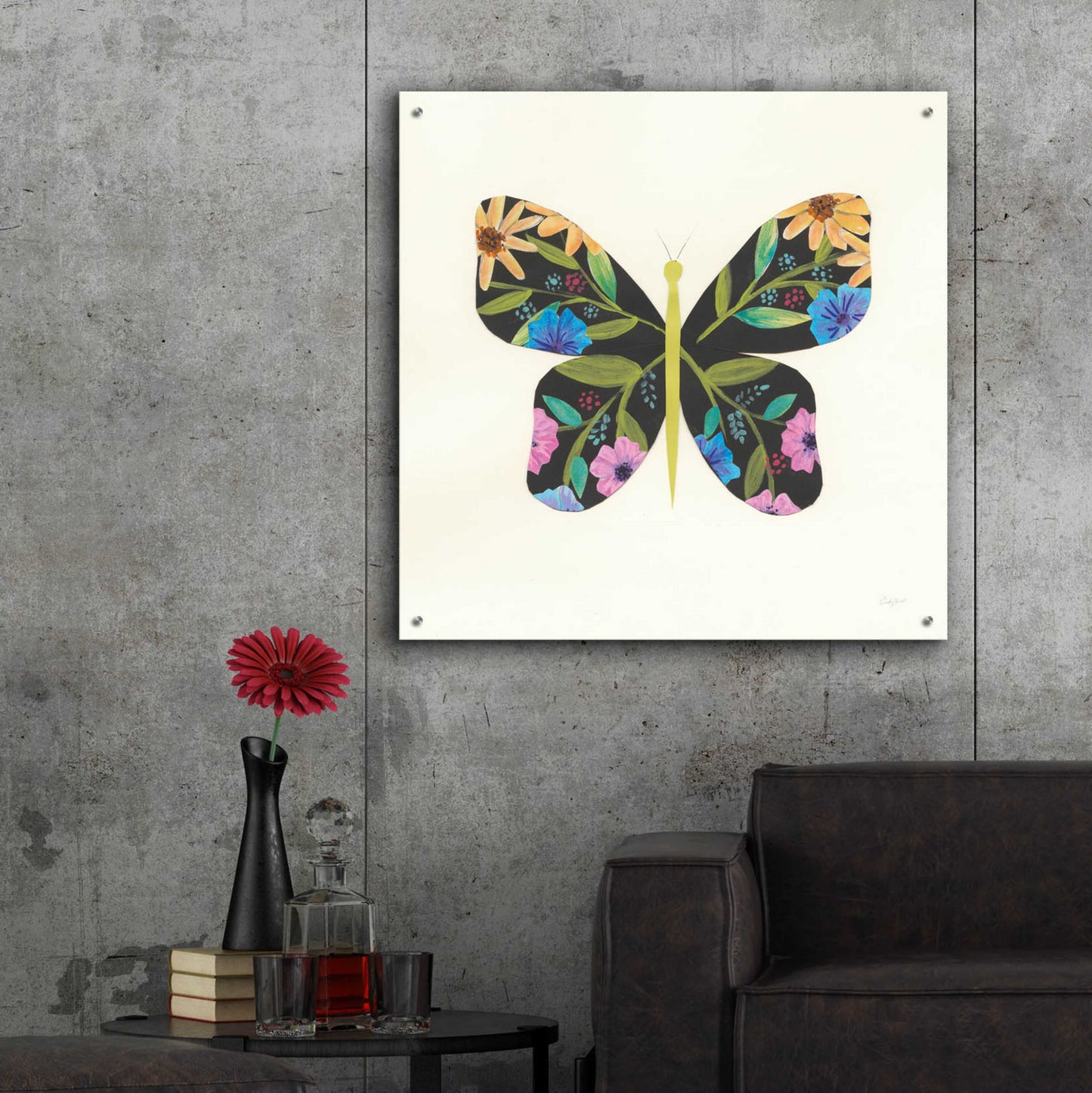 Epic Art 'Butterfly Garden I by Courtney Prahl, Acrylic Glass Wall Art,36x36